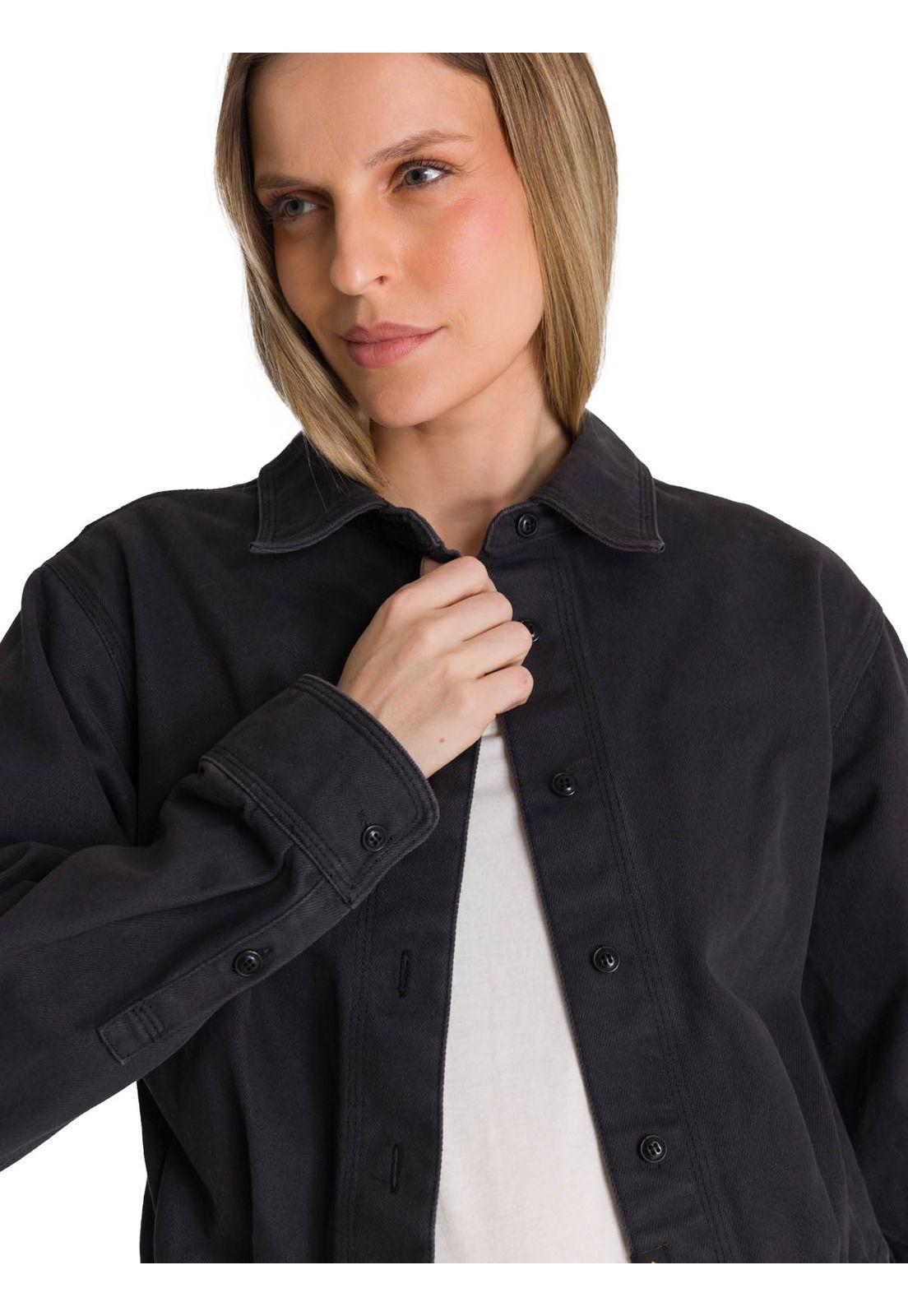 Chaqueta Twill Mujer Negro-4