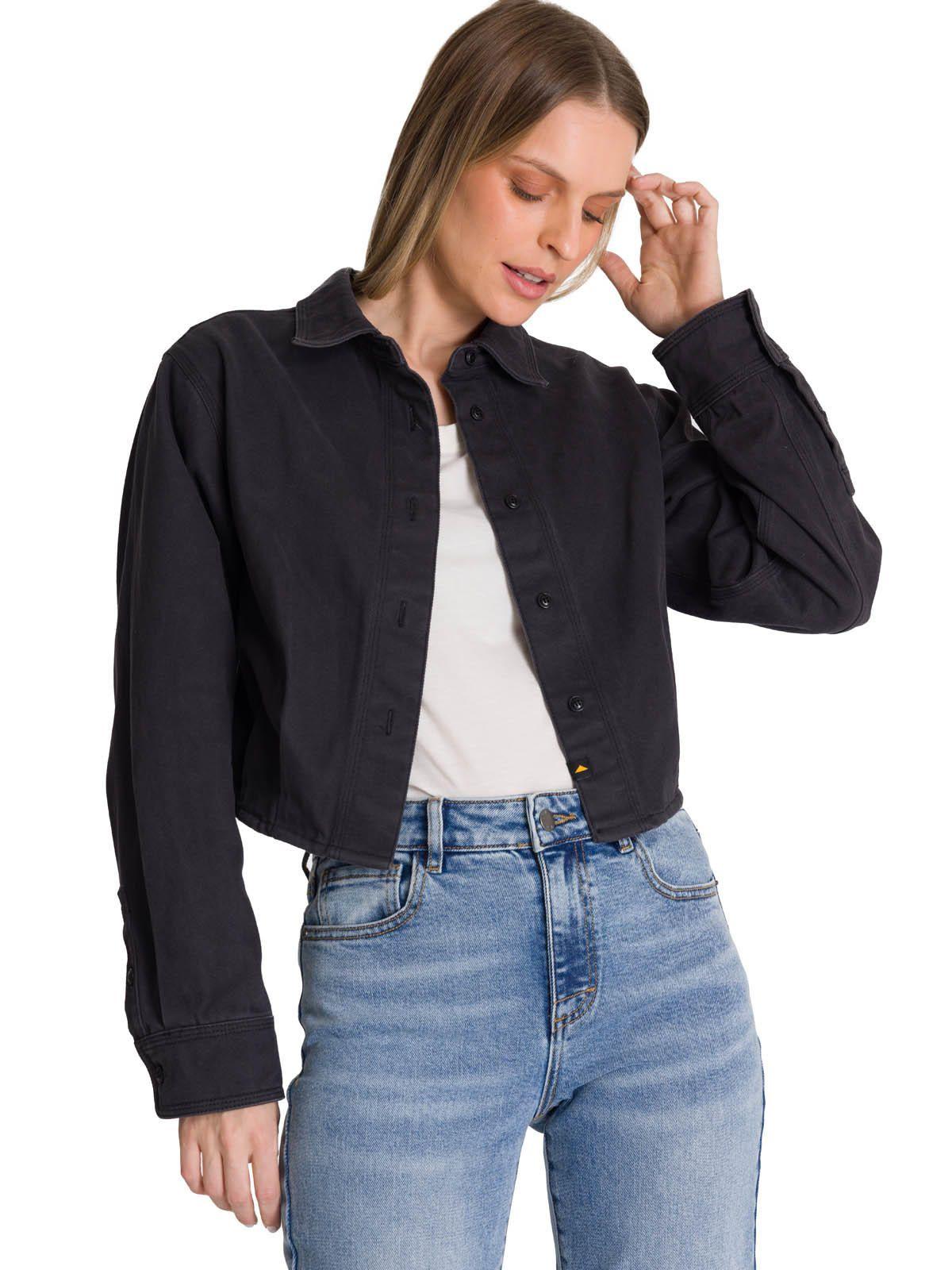 Chaqueta Twill Mujer Negro-0