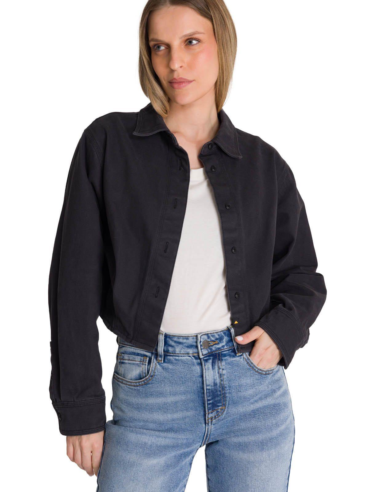 Chaqueta Twill Mujer Negro-1
