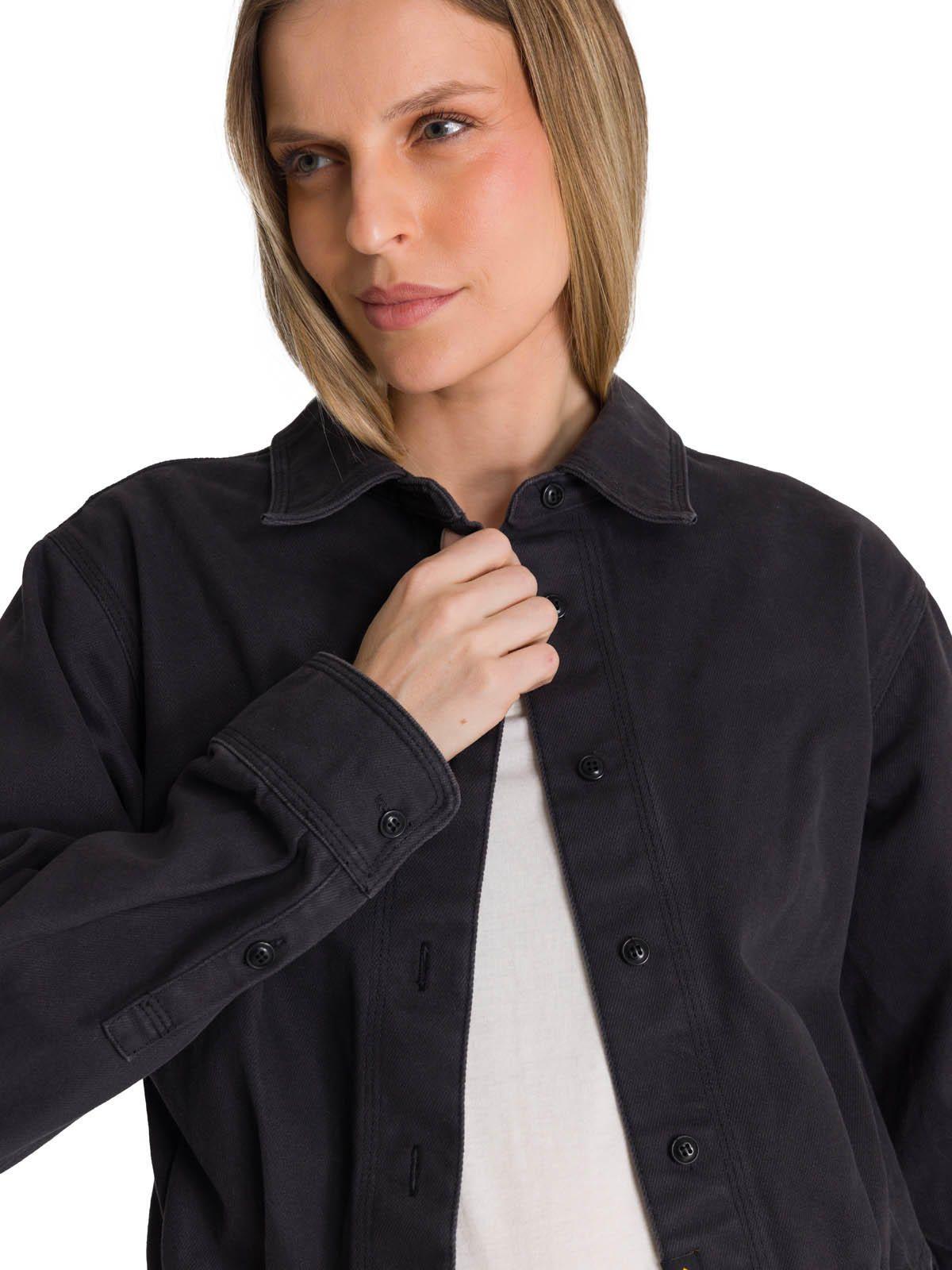 Chaqueta Twill Mujer Negro-4