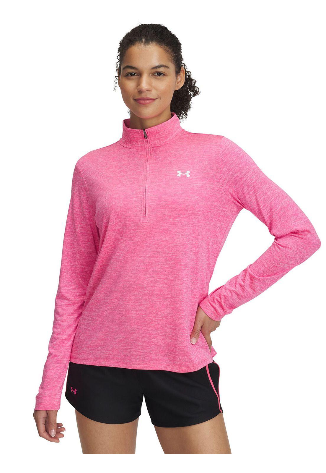 Polerón Mujer UA Tech Twist ½ Cierre Rosa-0