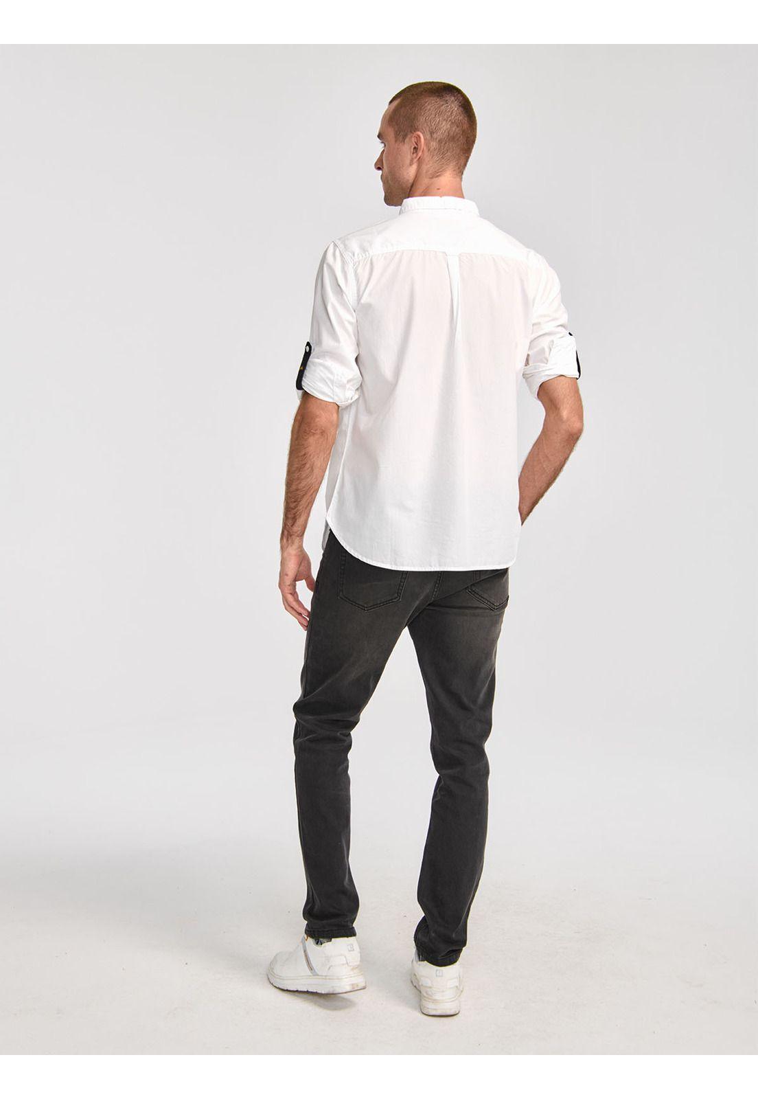 Camisa Manga Larga Casual Fundation Hombre Blanco-3