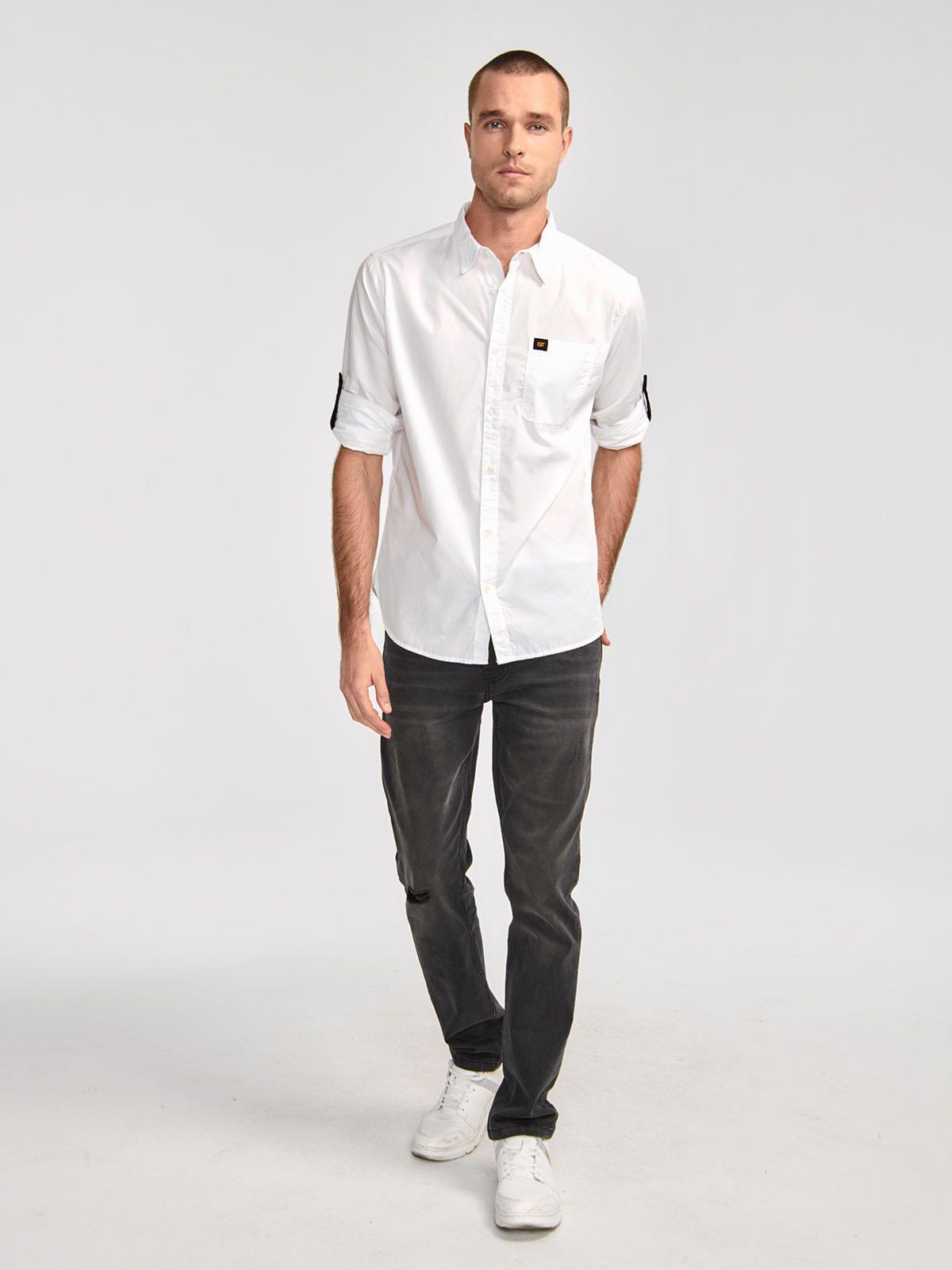 Camisa Manga Larga Casual Fundation Hombre Blanco-6