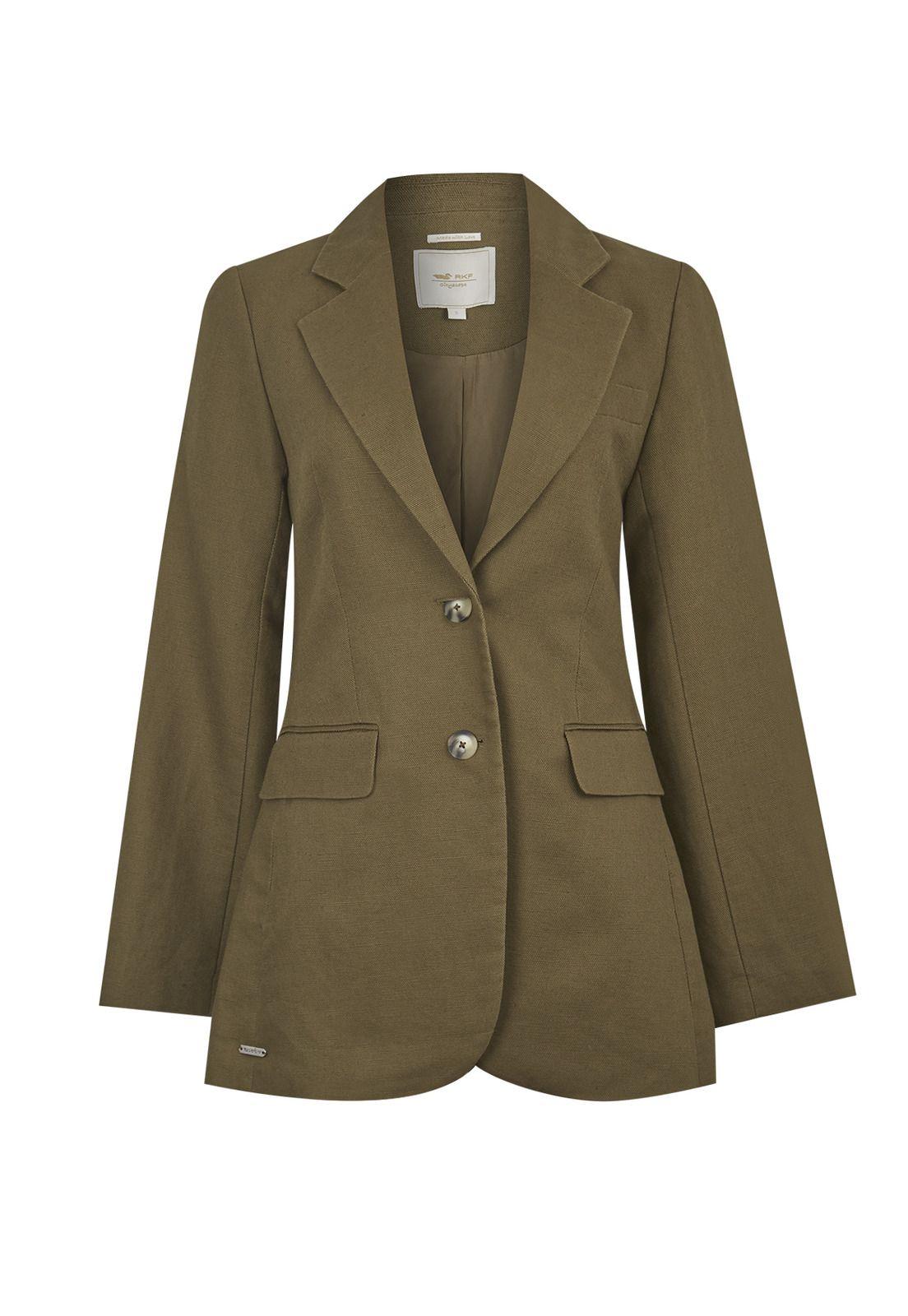 Chaqueta Lino Orgánico Verde Rua Mujer -0