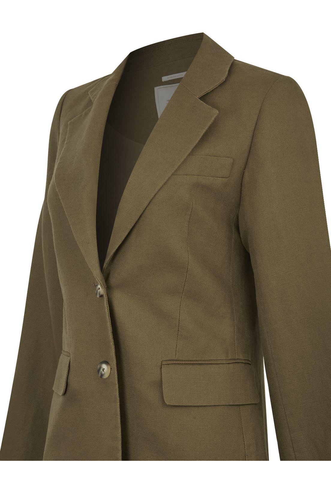 Chaqueta Lino Orgánico Verde Rua Mujer -3