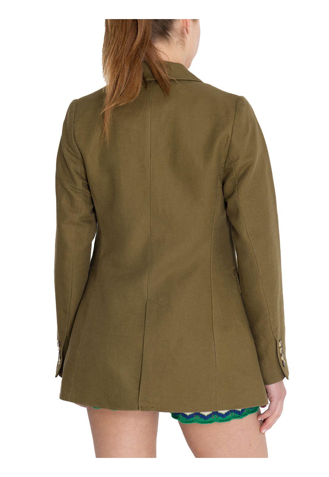 Chaqueta Lino Orgánico Verde Rua Mujer -6