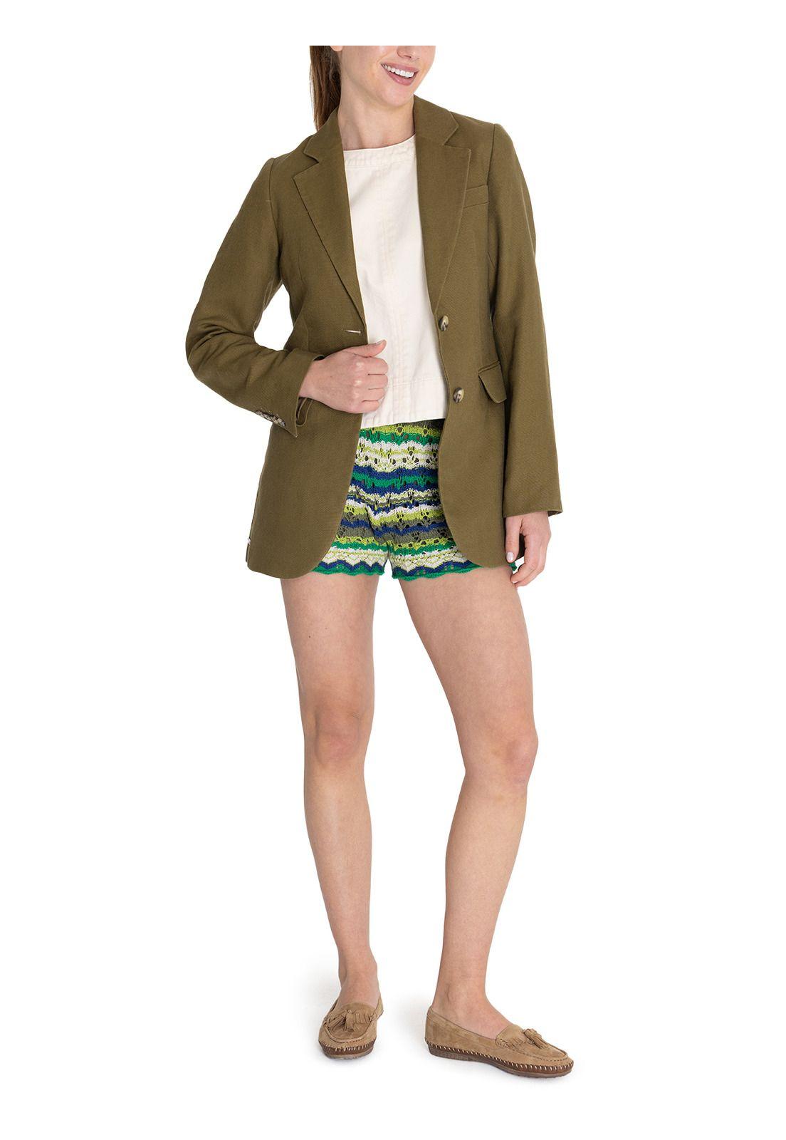Chaqueta Lino Orgánico Verde Rua Mujer -8