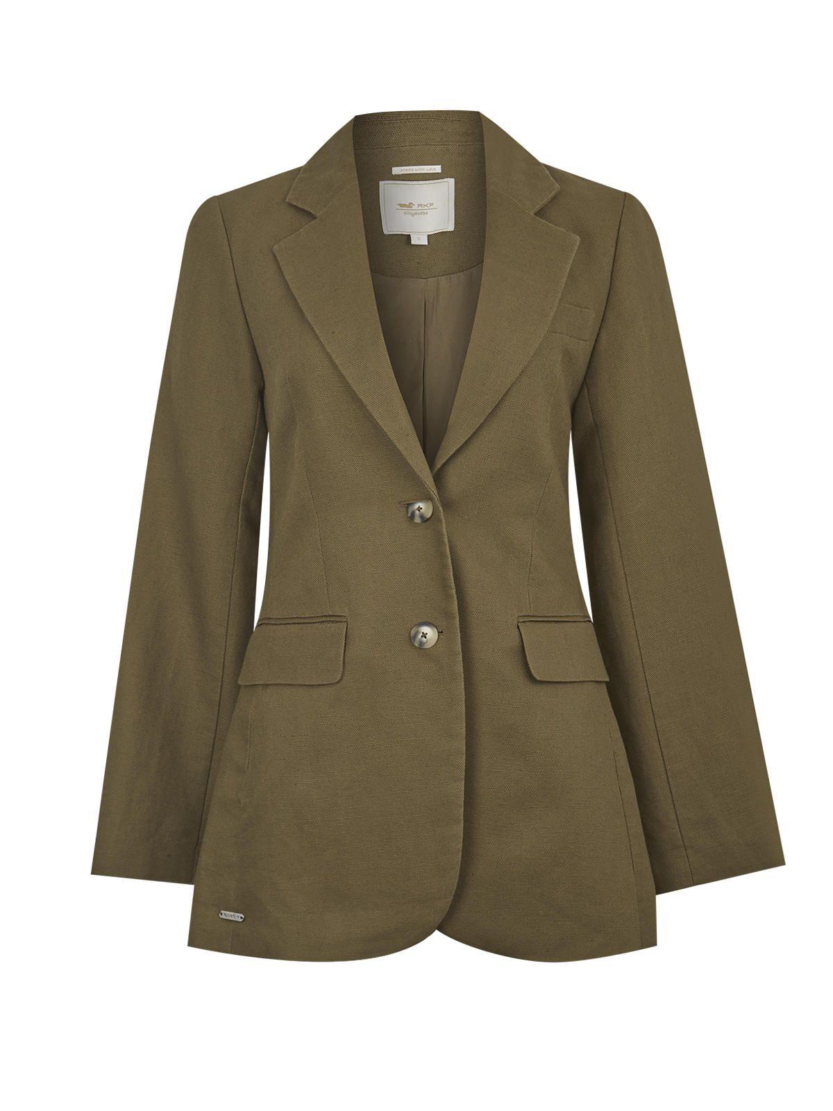 Chaqueta Lino Orgánico Verde Rua Mujer -0