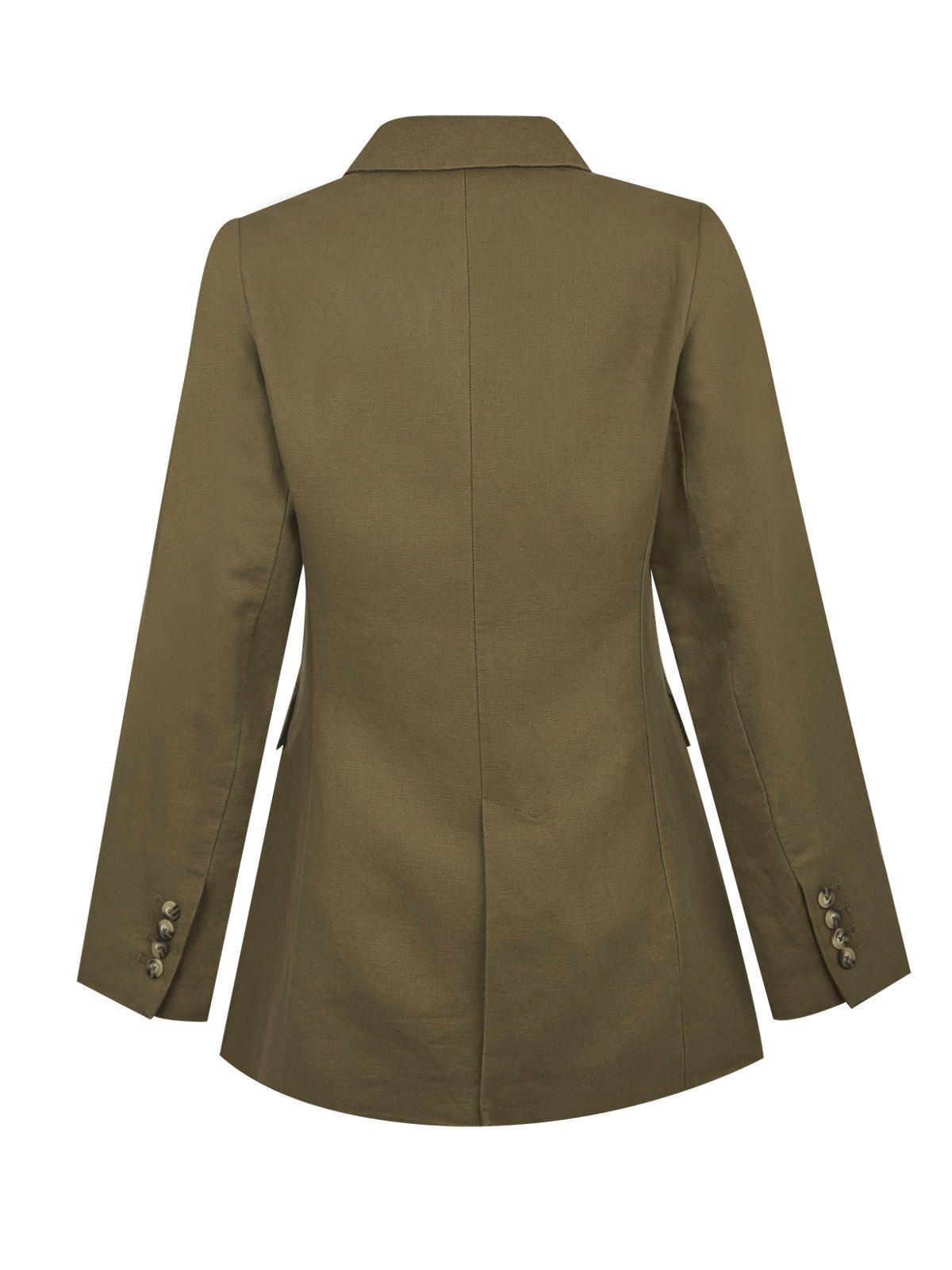 Chaqueta Lino Orgánico Verde Rua Mujer -1