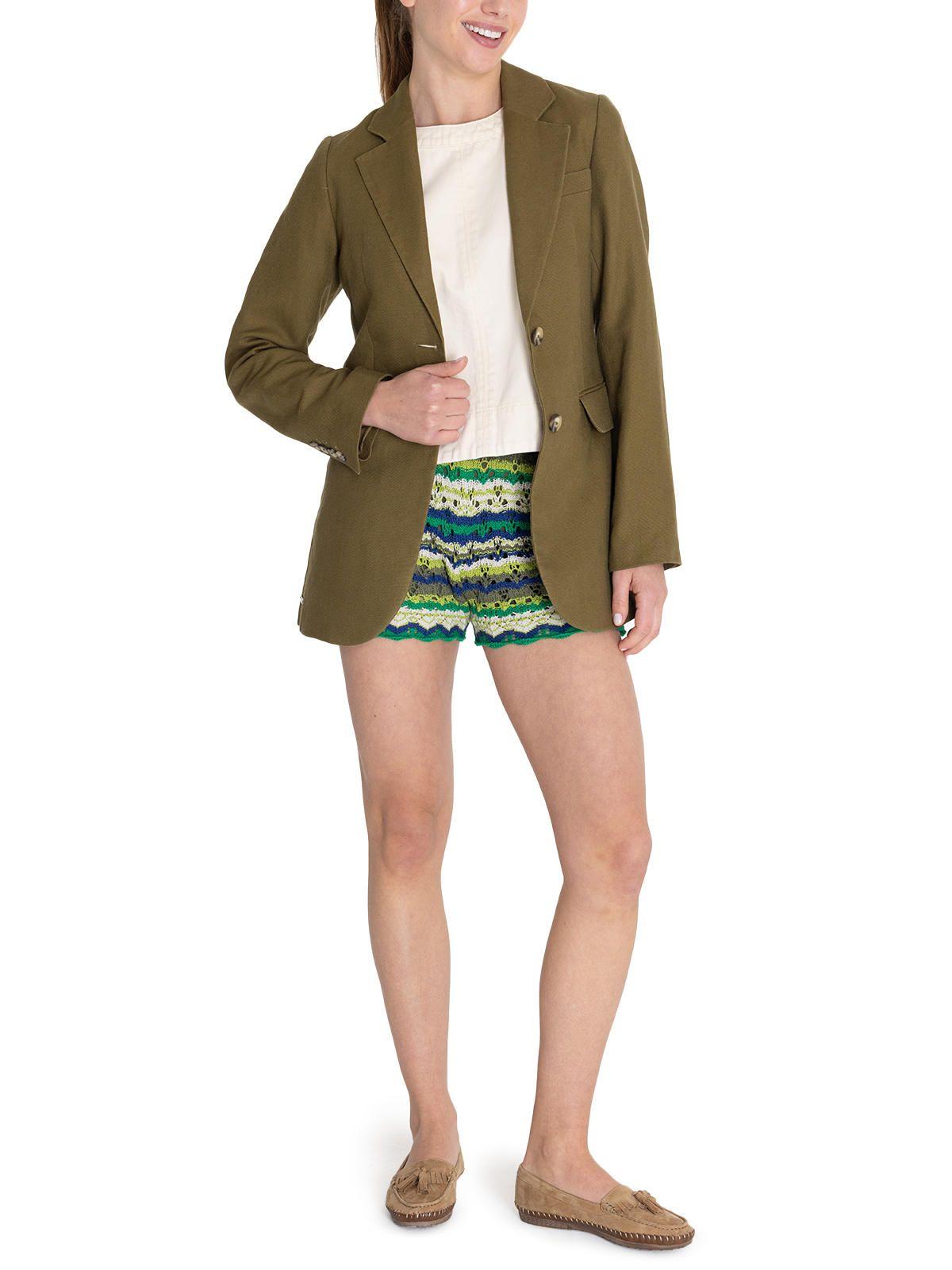 Chaqueta Lino Orgánico Verde Rua Mujer -8