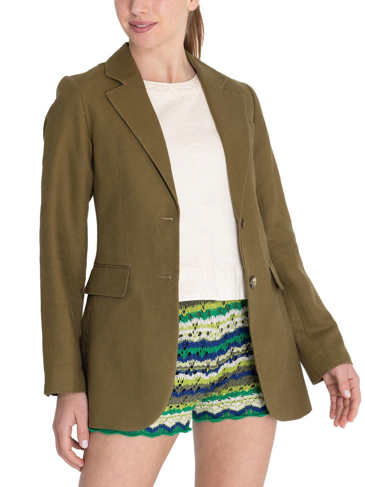Chaqueta Lino Orgánico Verde Rua Mujer -4
