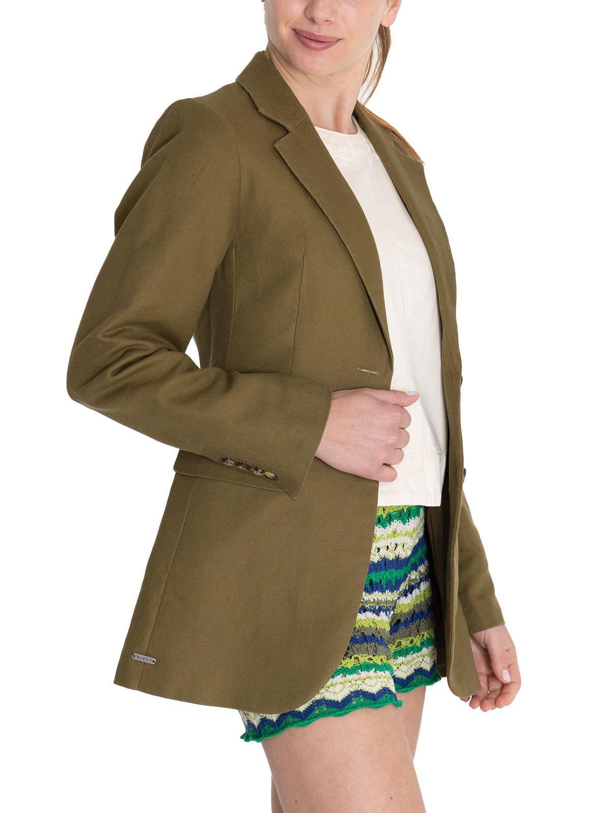 Chaqueta Lino Orgánico Verde Rua Mujer -5