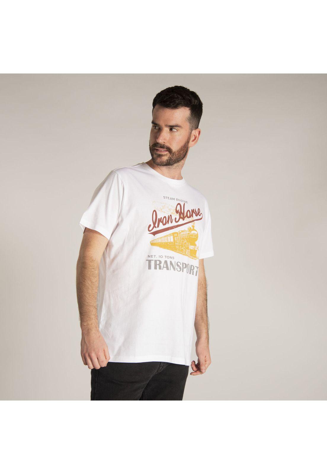 Polera M/C Hombre Fdtn Iron Horse Tee Blanco-0