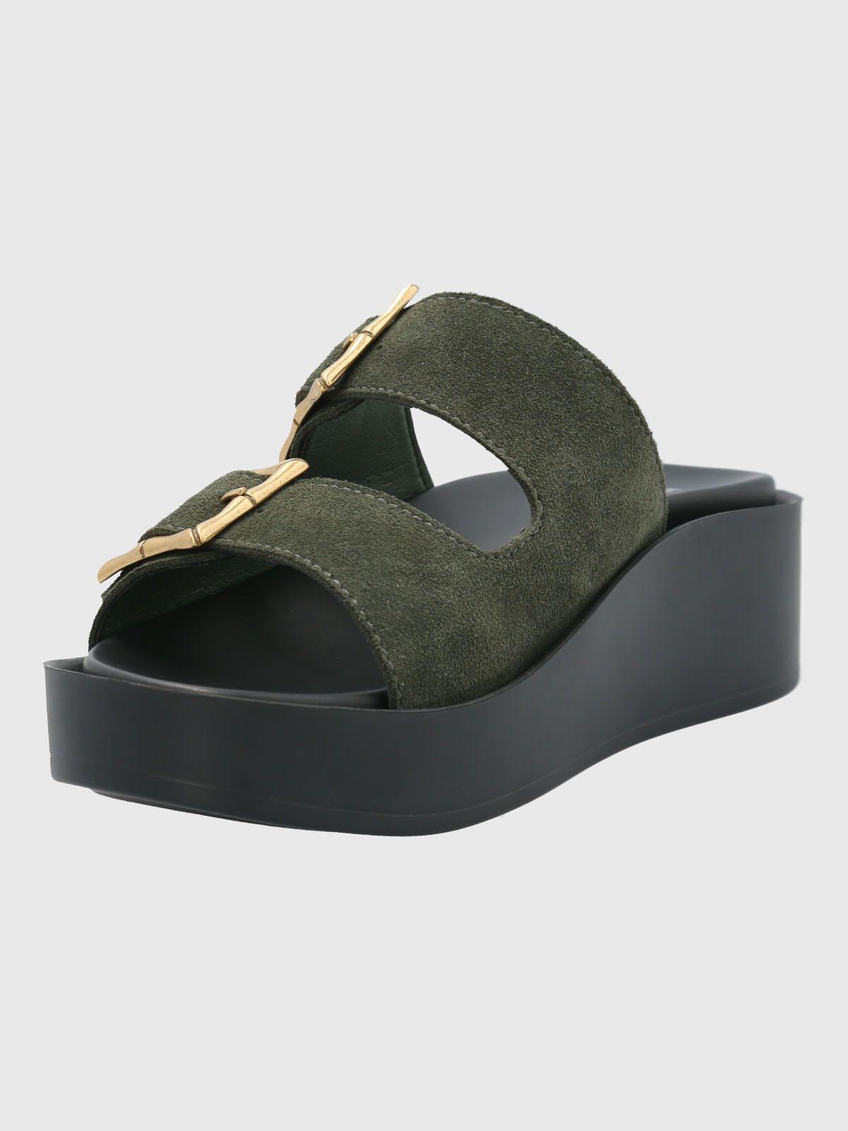 Sandalia Cuero Mujer Tabitha Verde-4