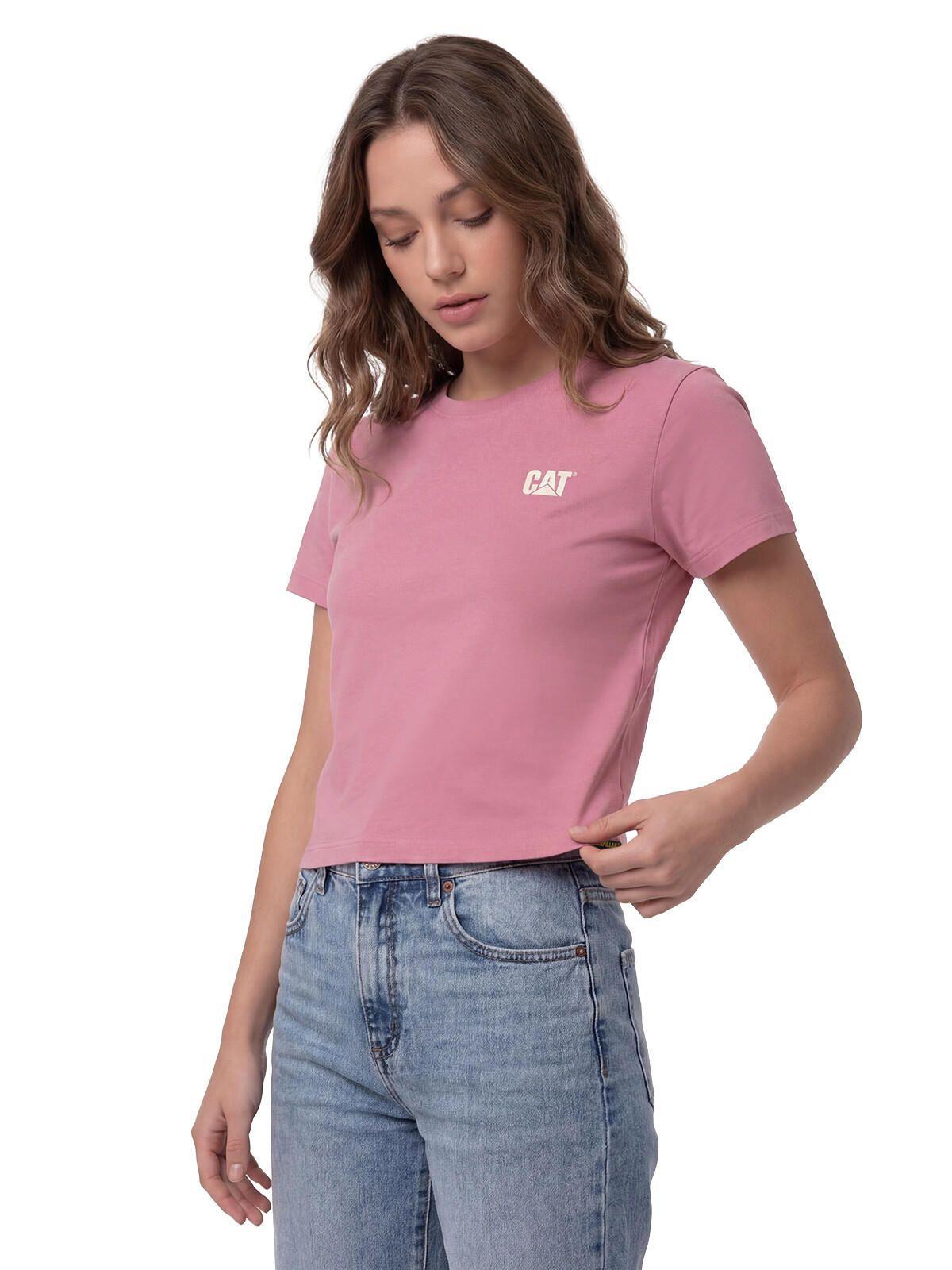 Polera Manga Corta Mujer Logo Rosa-0