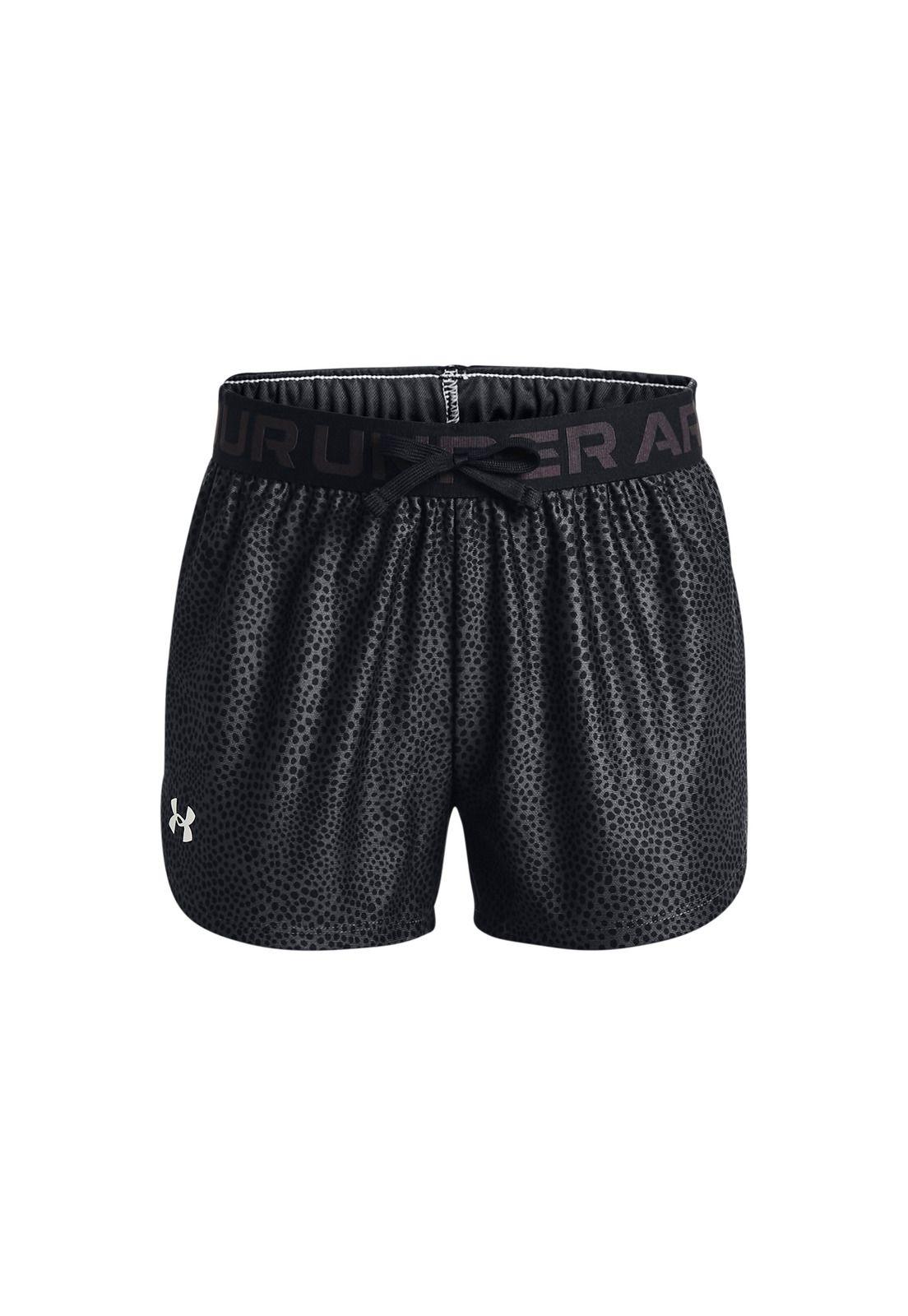 Shorts UA Play Up Printed para niña Negro-0