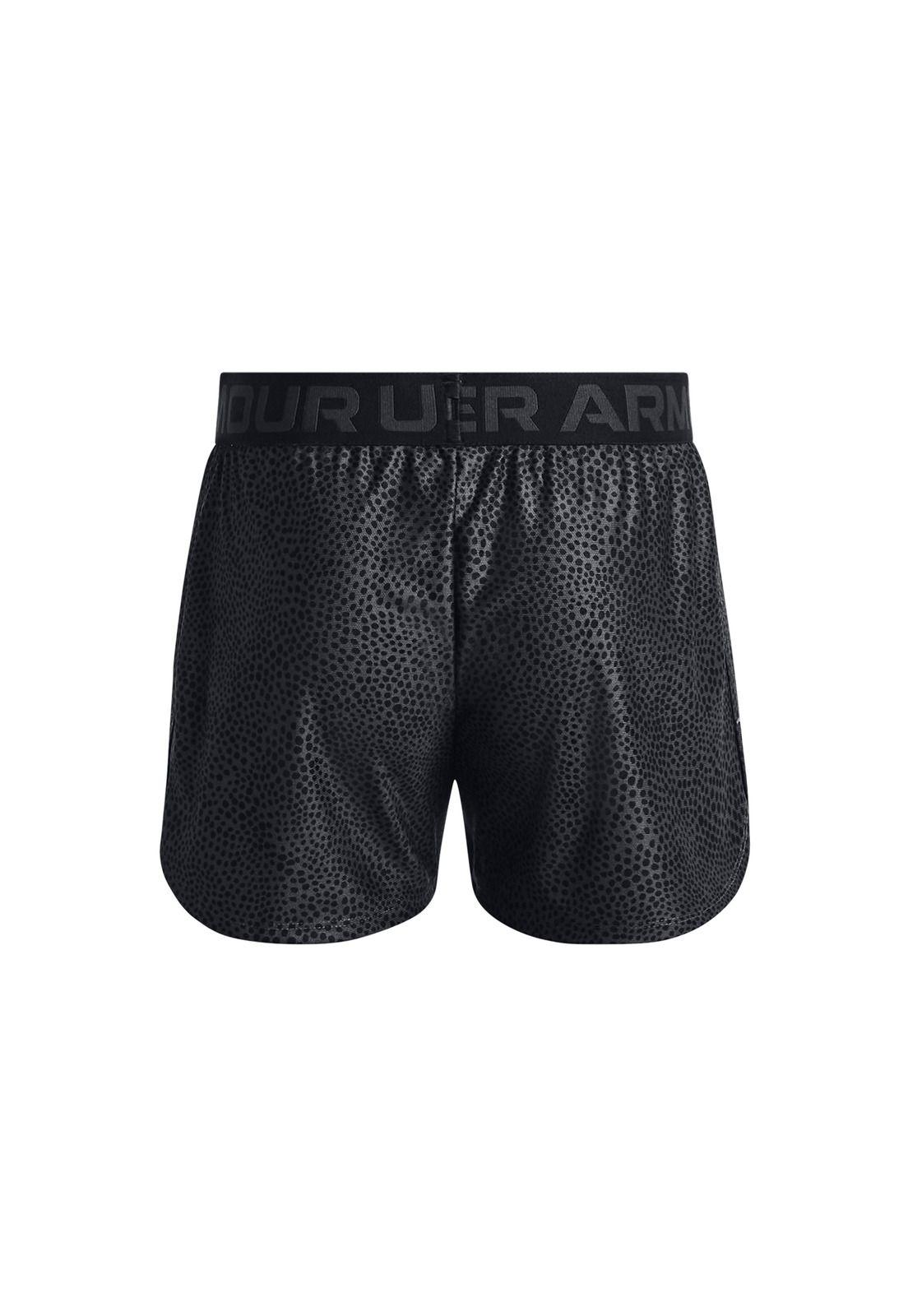 Shorts UA Play Up Printed para niña Negro-1