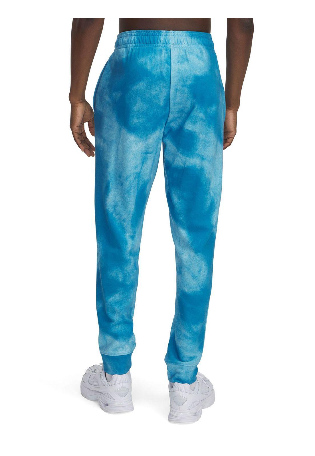 Jogger Ua Rival Terry Printed Azul Para Hombre-1
