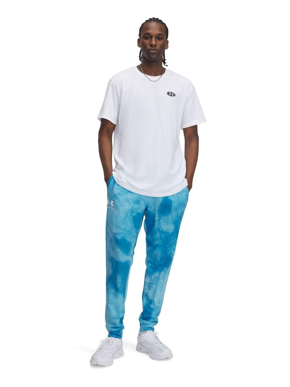 Jogger Ua Rival Terry Printed Azul Para Hombre-3