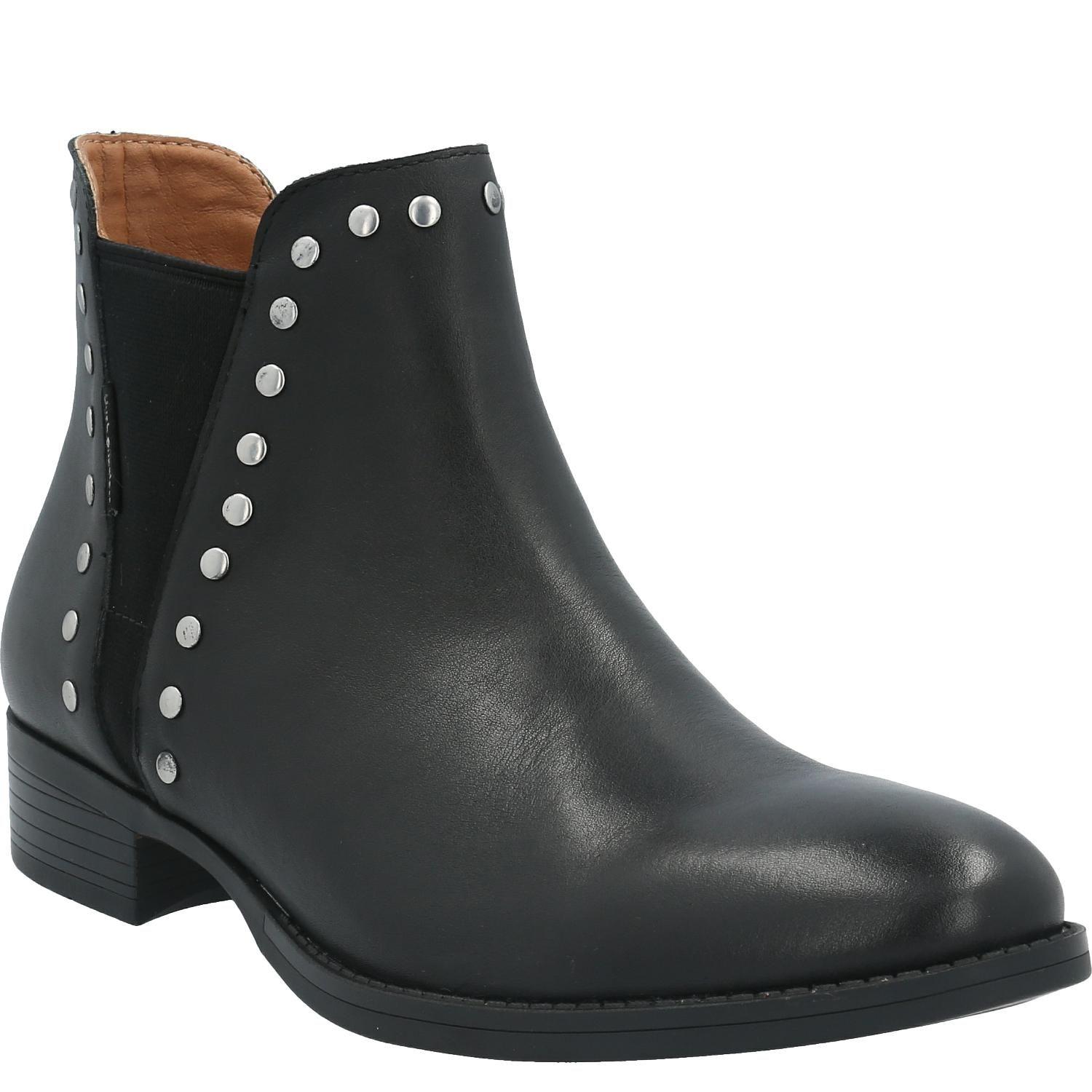 Botin Cuero Mujer Alva Negro-0