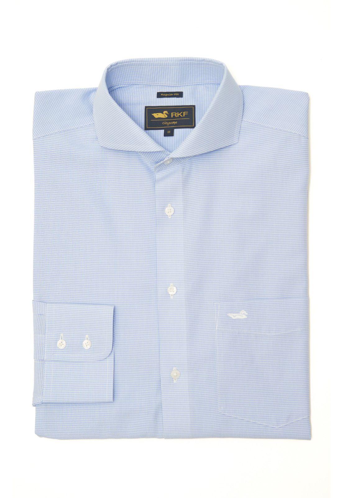 Camisa Libre De Arrugas Hombre WF Celeste-0