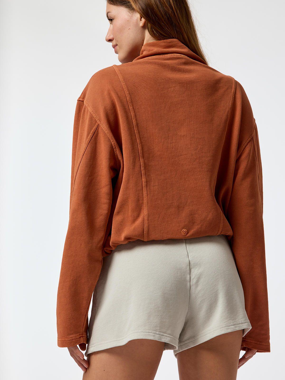 Polerón Funnel-Neck Half Zip Naranjo Mujer-1