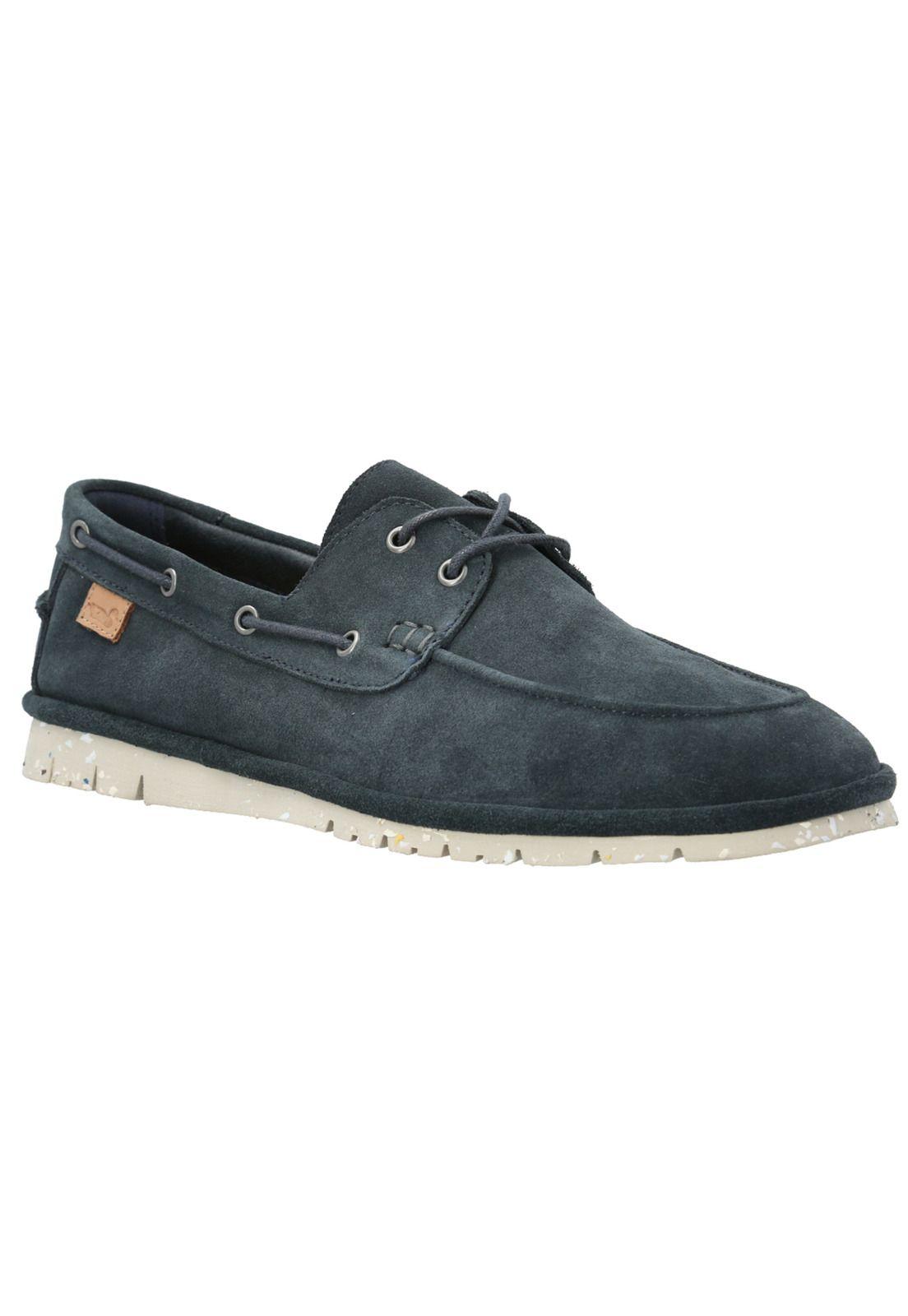Mocasín Cuero Hombre Lisfan Azul -1
