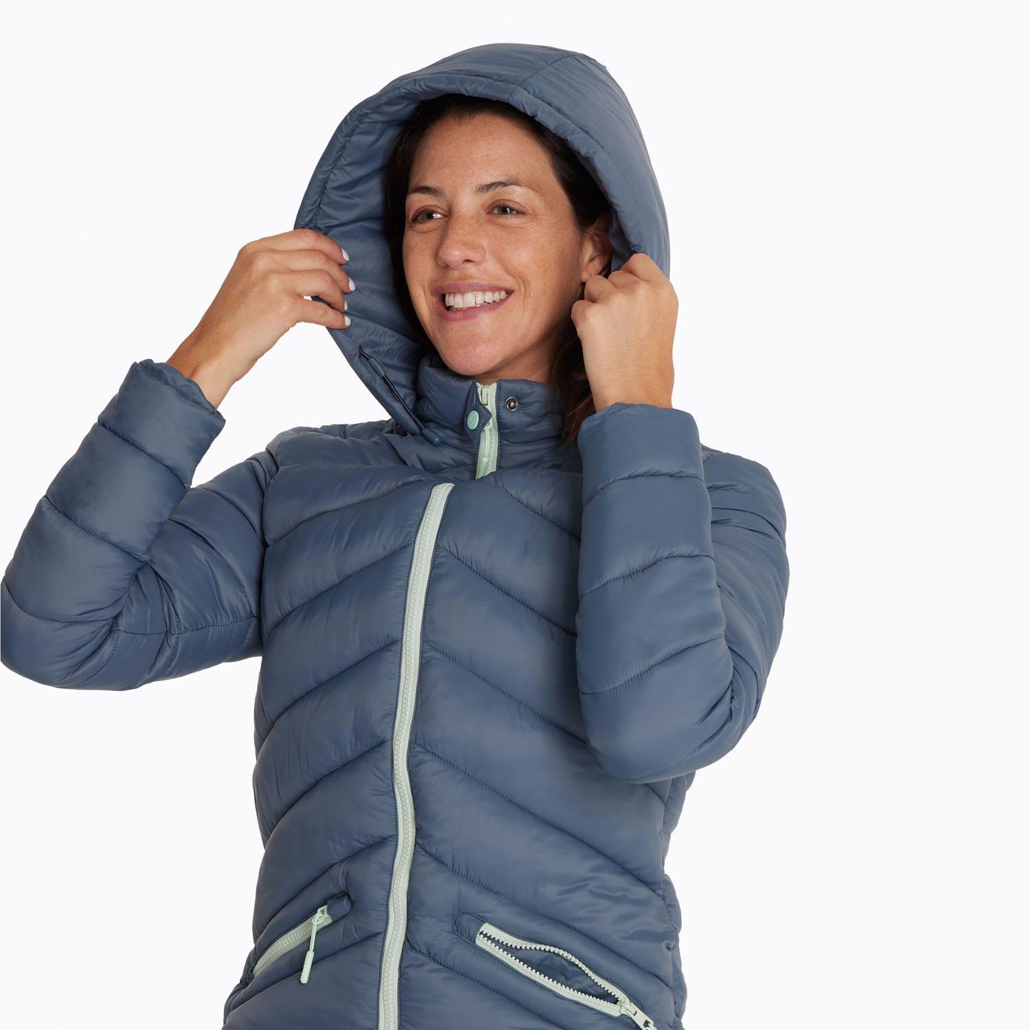 Parka Mujer Padded Long Azul-3