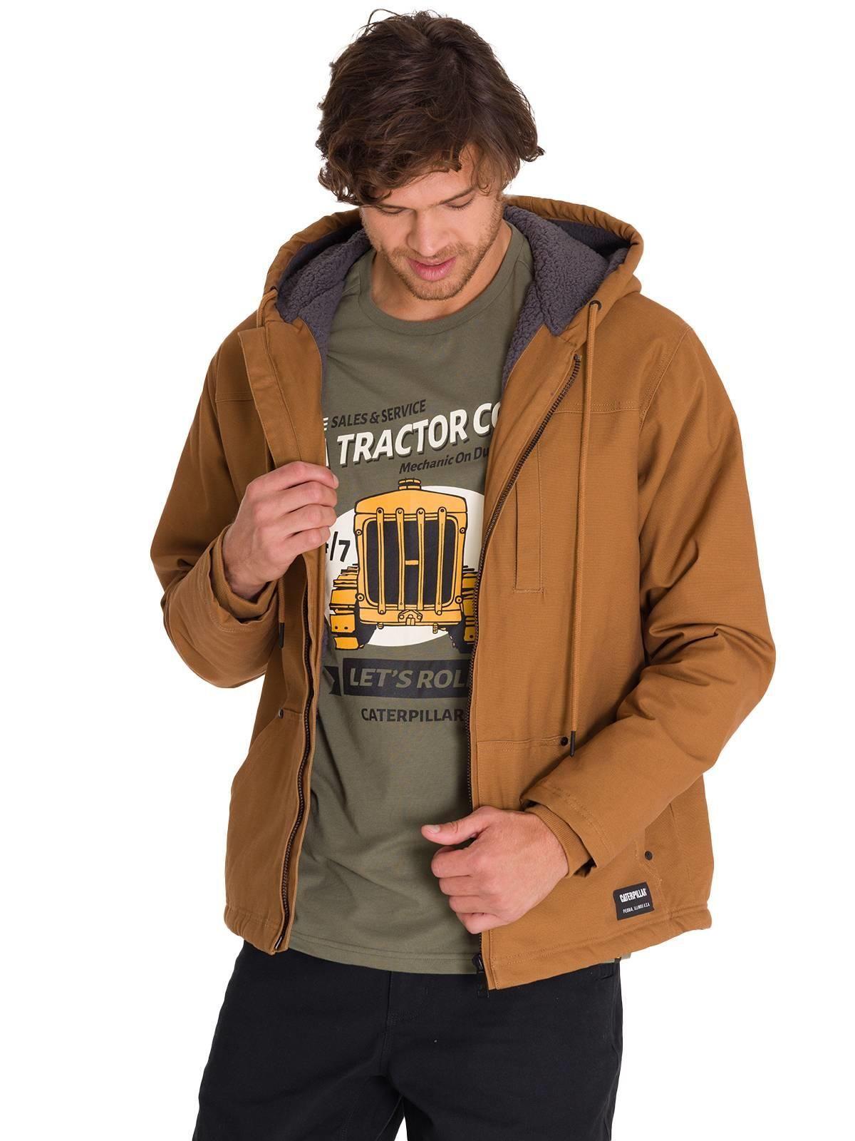 Chaqueta Hooded Sherpa Hombre Bronze-1