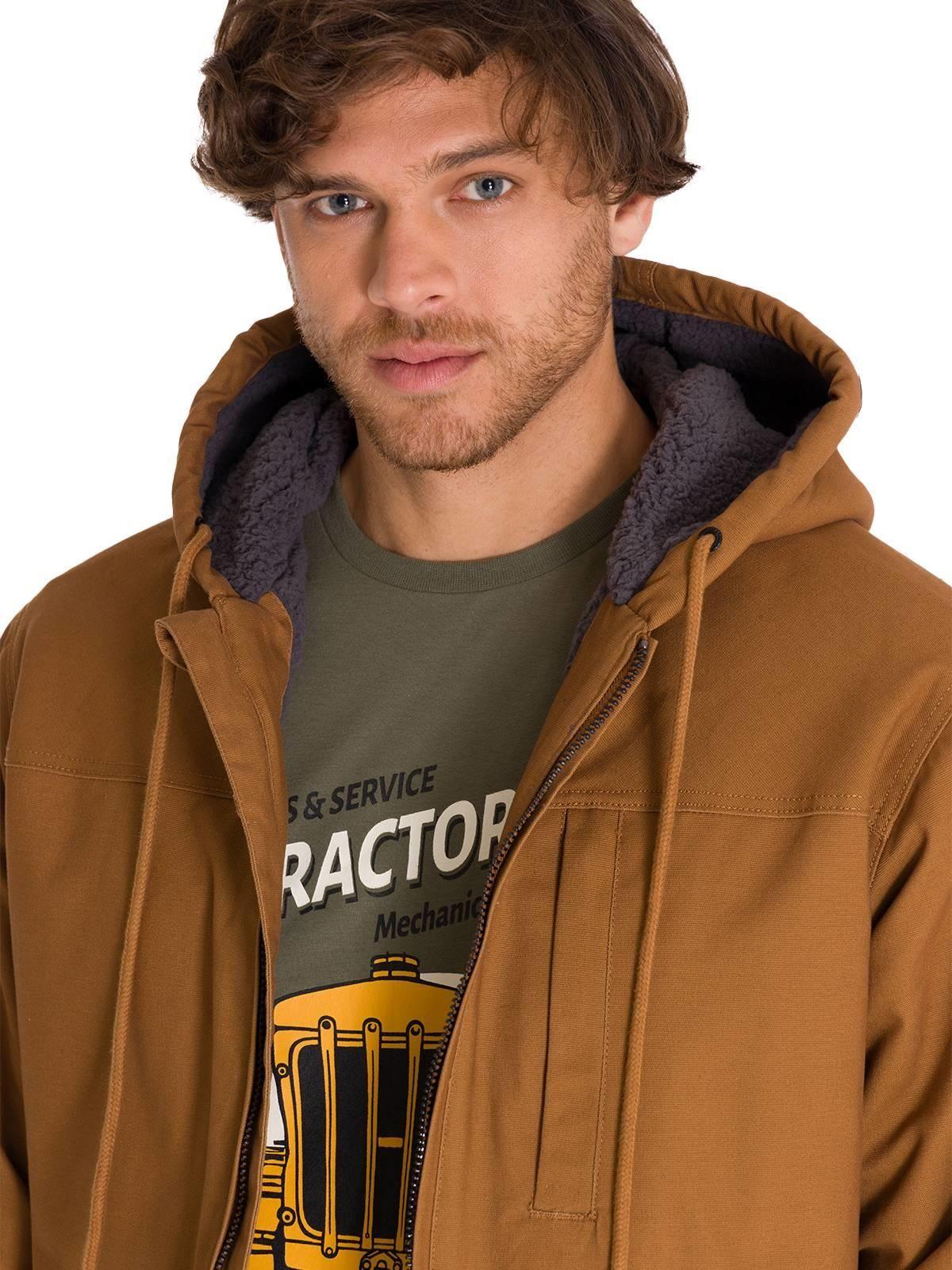 Chaqueta Hooded Sherpa Hombre Bronze-4