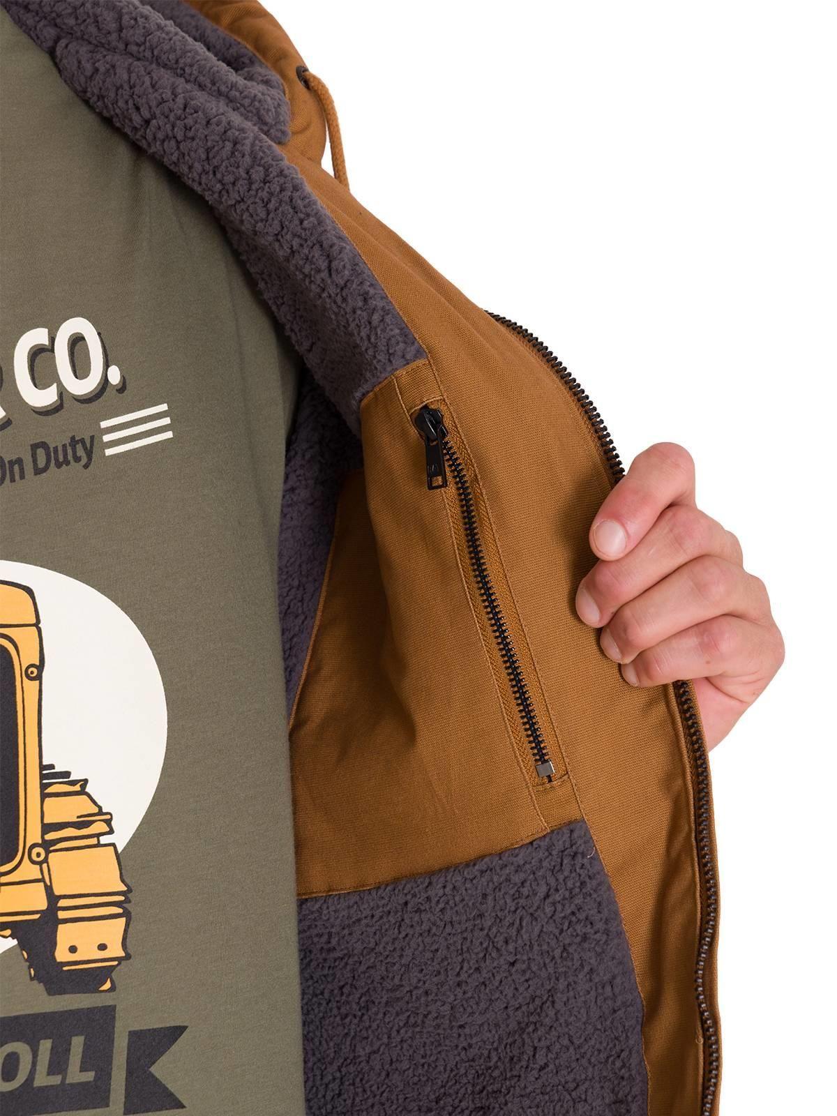 Chaqueta Hooded Sherpa Hombre Bronze-6