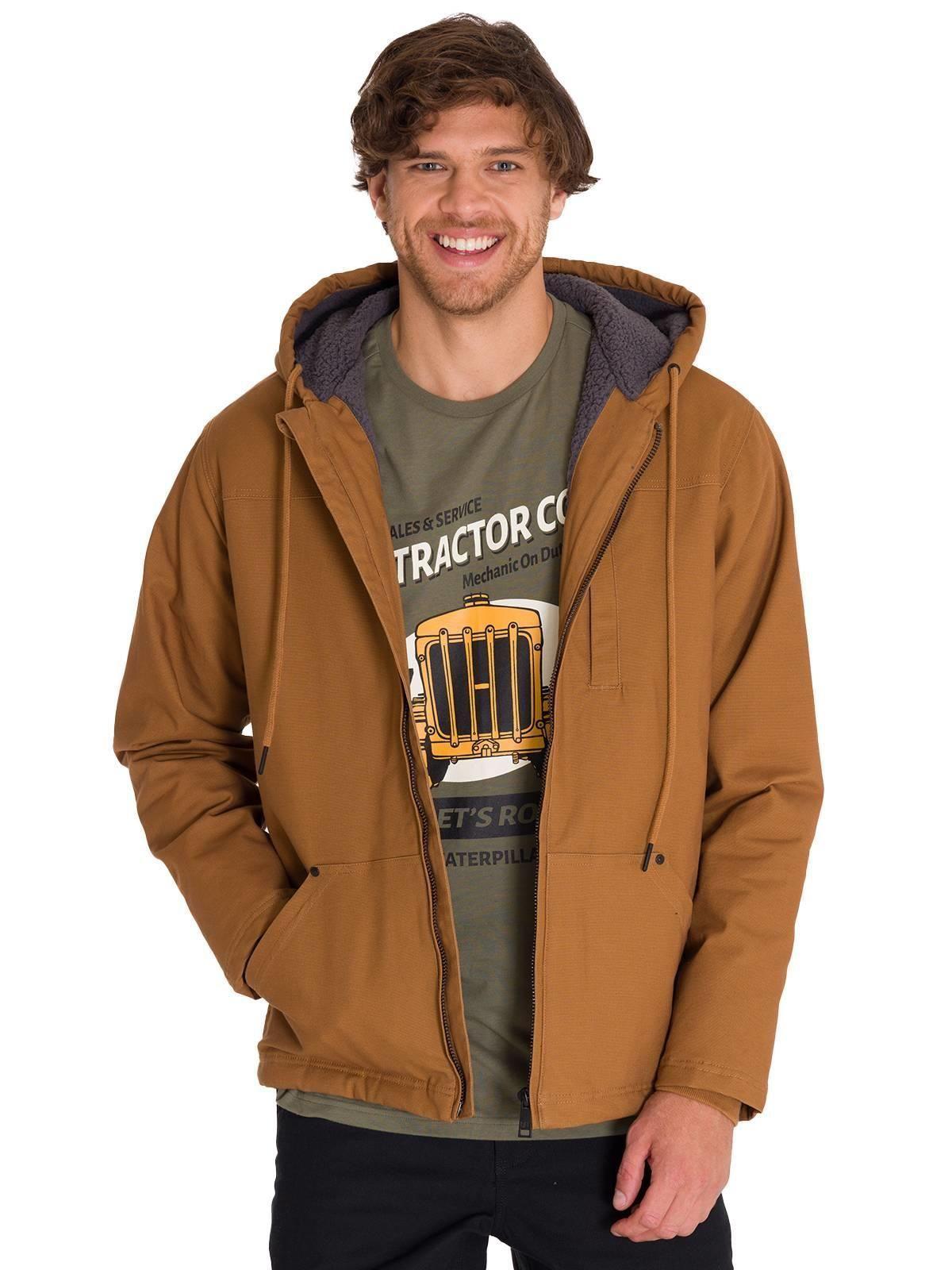 Chaqueta Hooded Sherpa Hombre Bronze-0