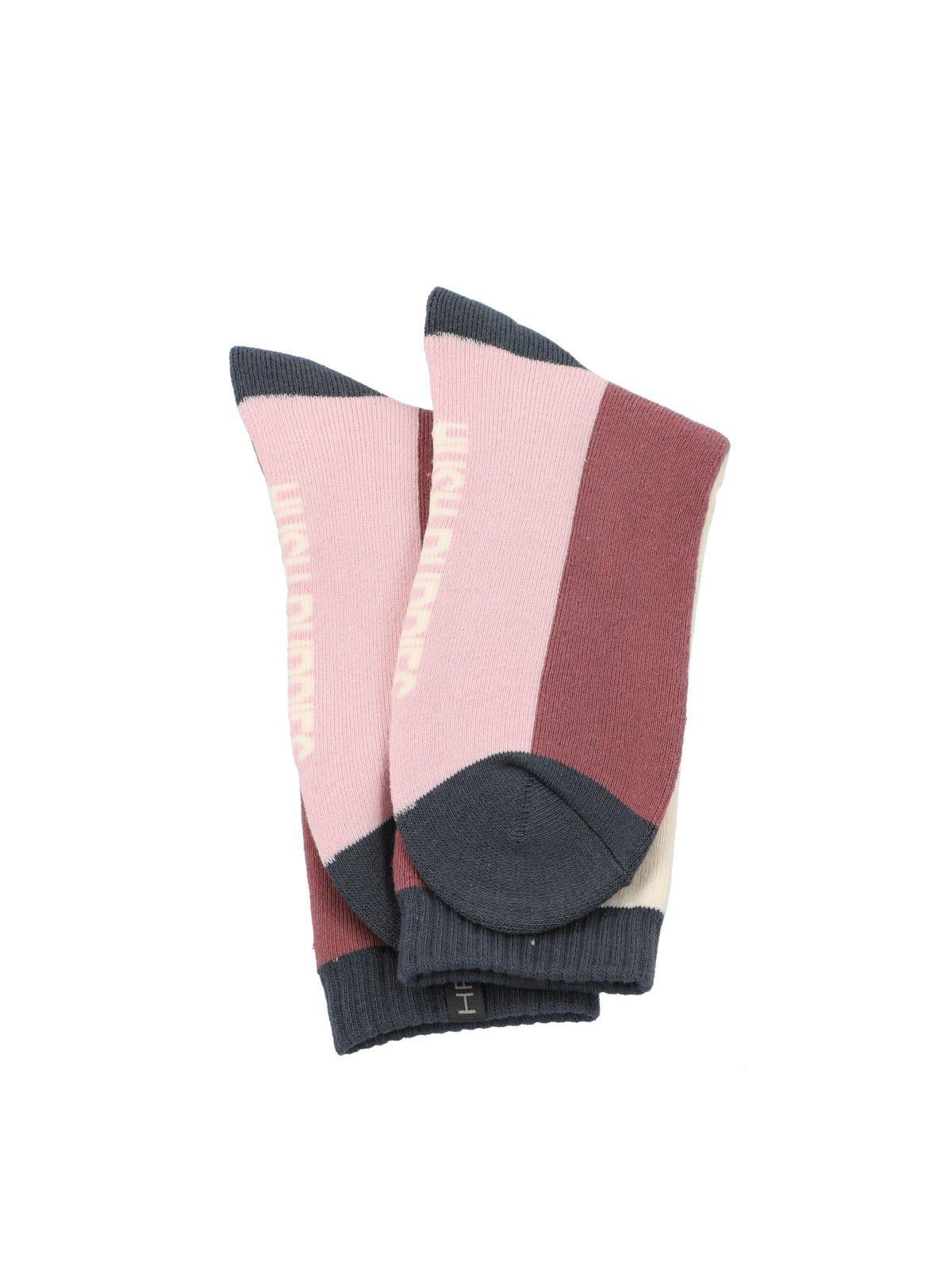 Calcetín Mujer Heavy Block Morado Algodón-2