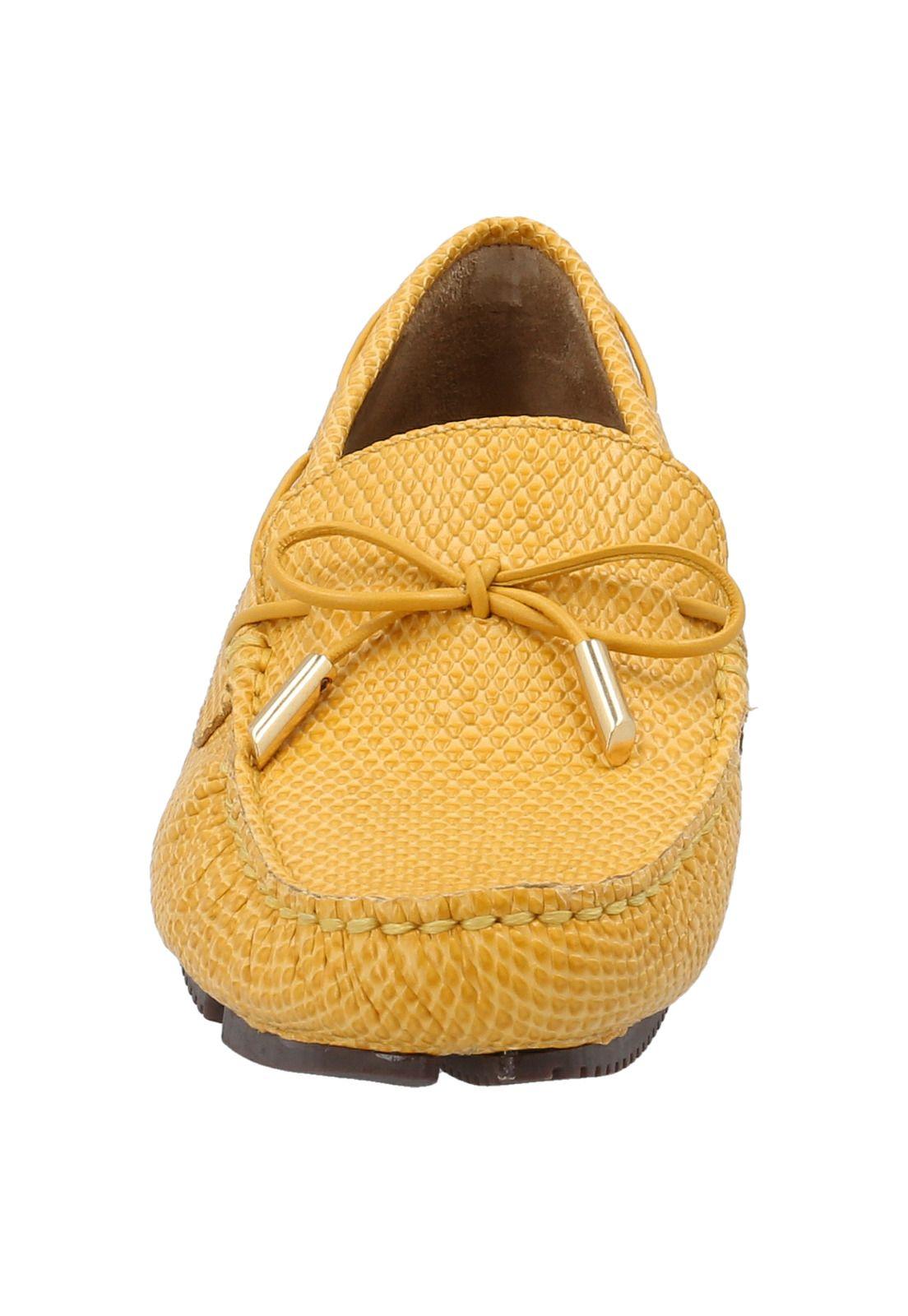 Mocasín Cuero Mujer Starry Amarillo-2