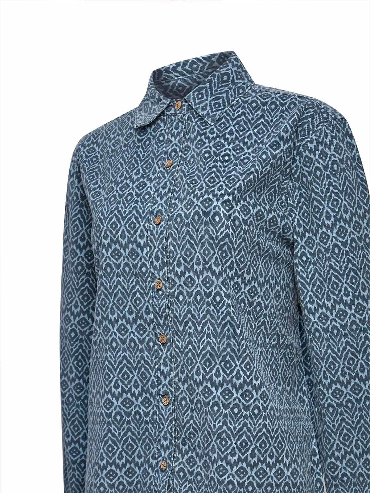 Blusa Algodón Mujer Genario Azul-3