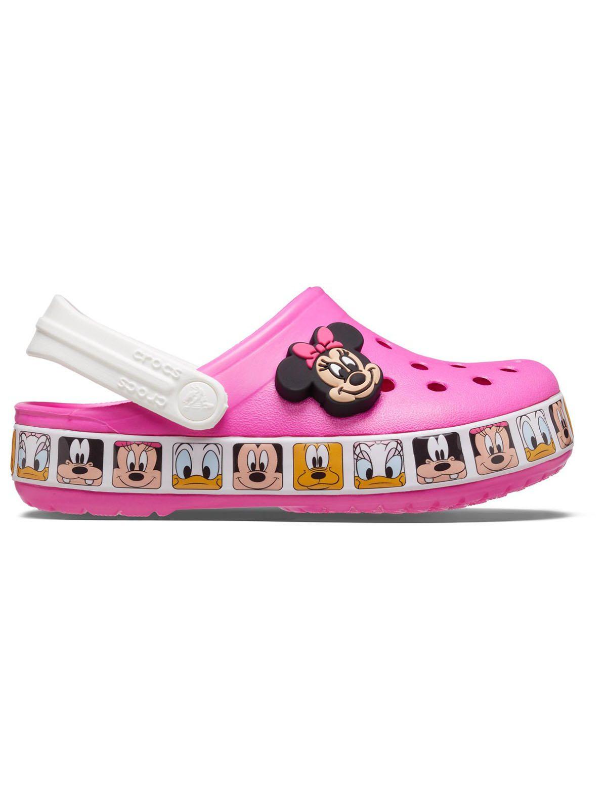 Zueco Crocs Niño Minnie Band Clog T Rosado-0