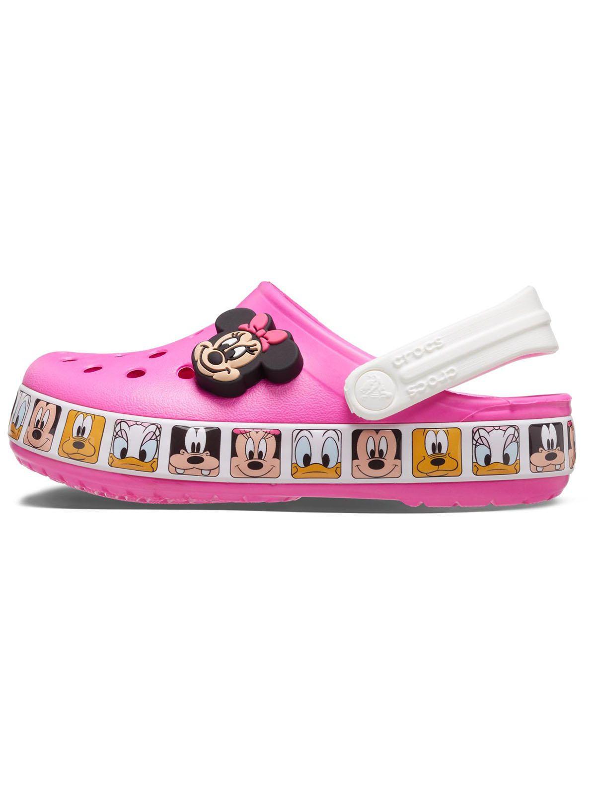 Zueco Crocs Niño Minnie Band Clog T Rosado-1
