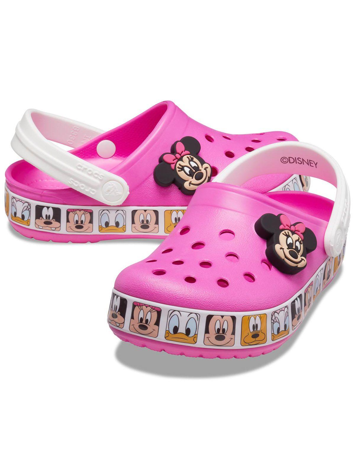 Zueco Crocs Niño Minnie Band Clog T Rosado-3