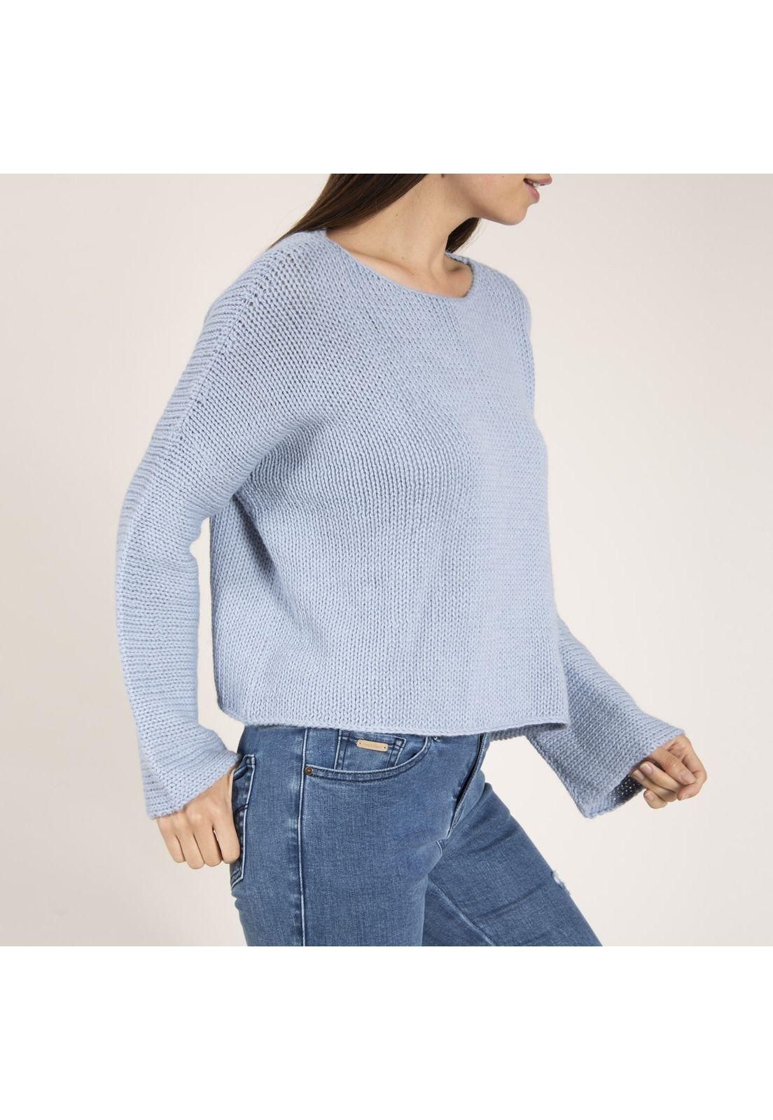 Chaleco Alpaca Mujer Sisa Azul Claro-2