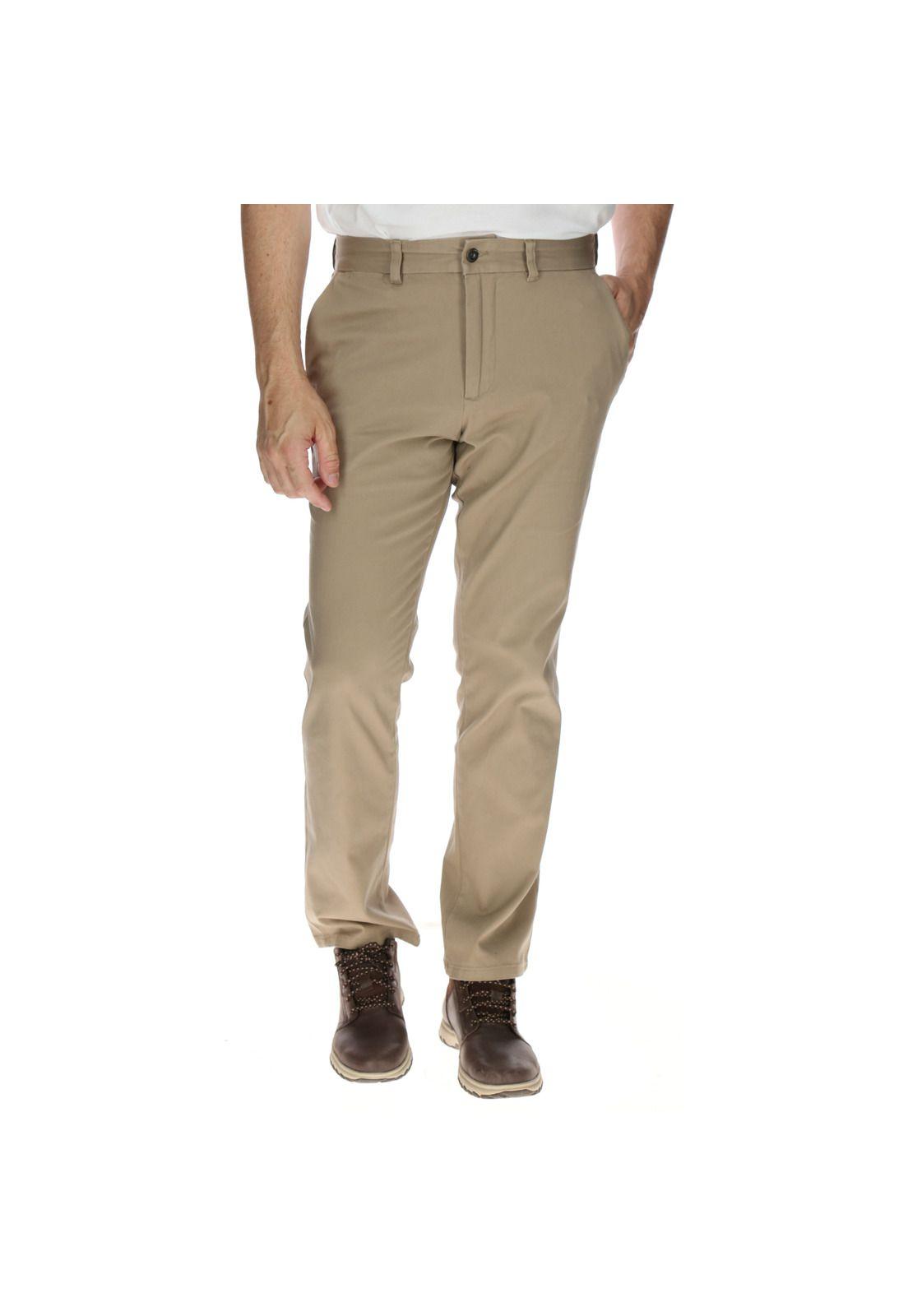 Pantalón Hombre Slim Stretch Chino Algodón Crudo-0