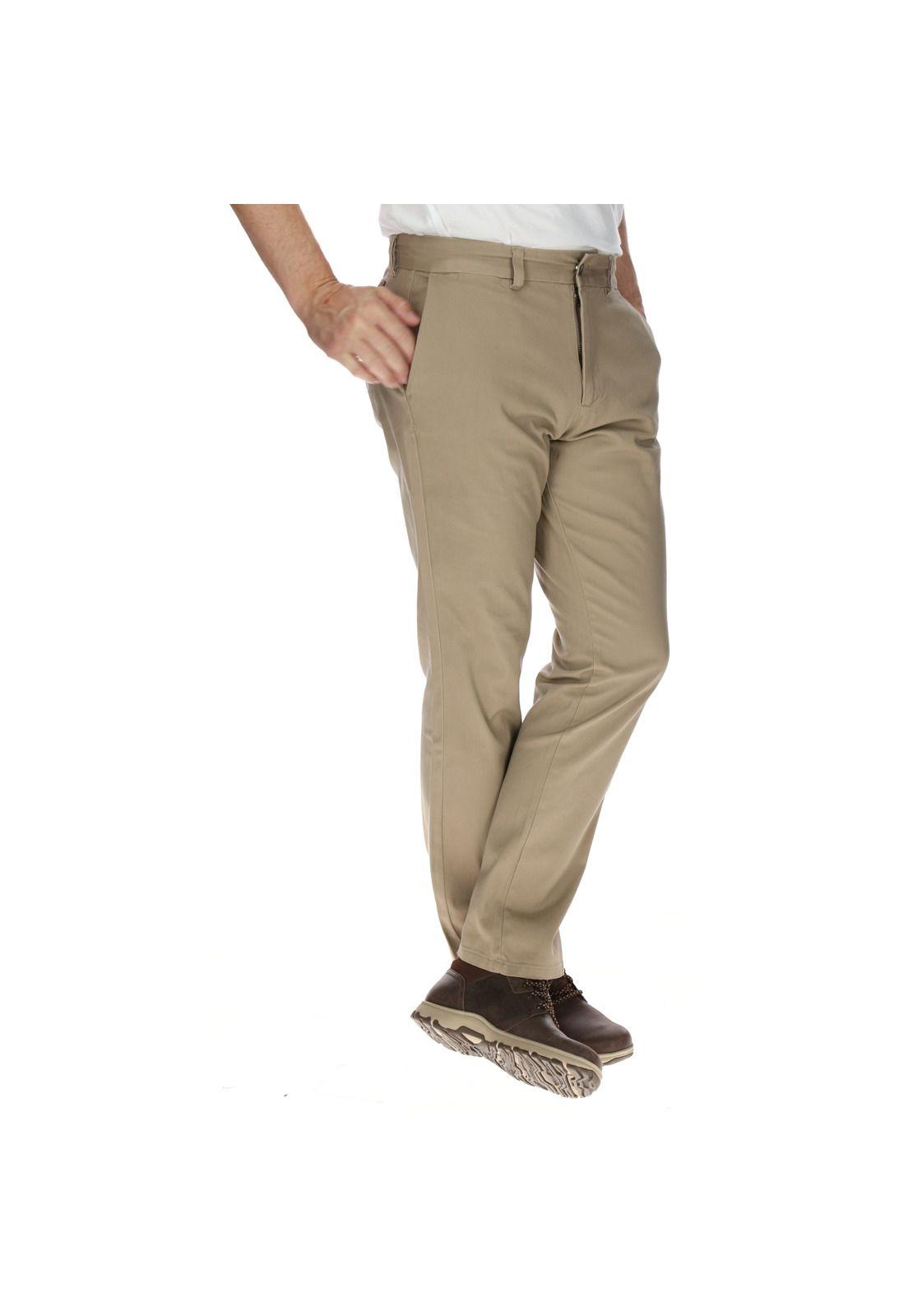 Pantalón Hombre Slim Stretch Chino Algodón Crudo-3