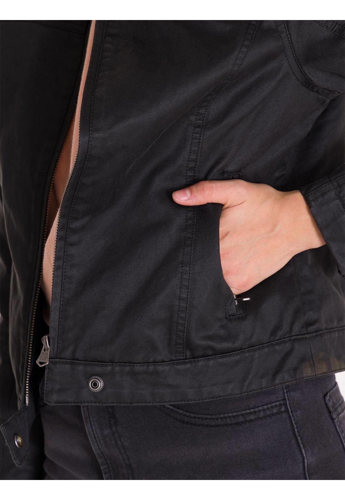 Chaqueta Casual Waxed Moto Mujer Negra-7