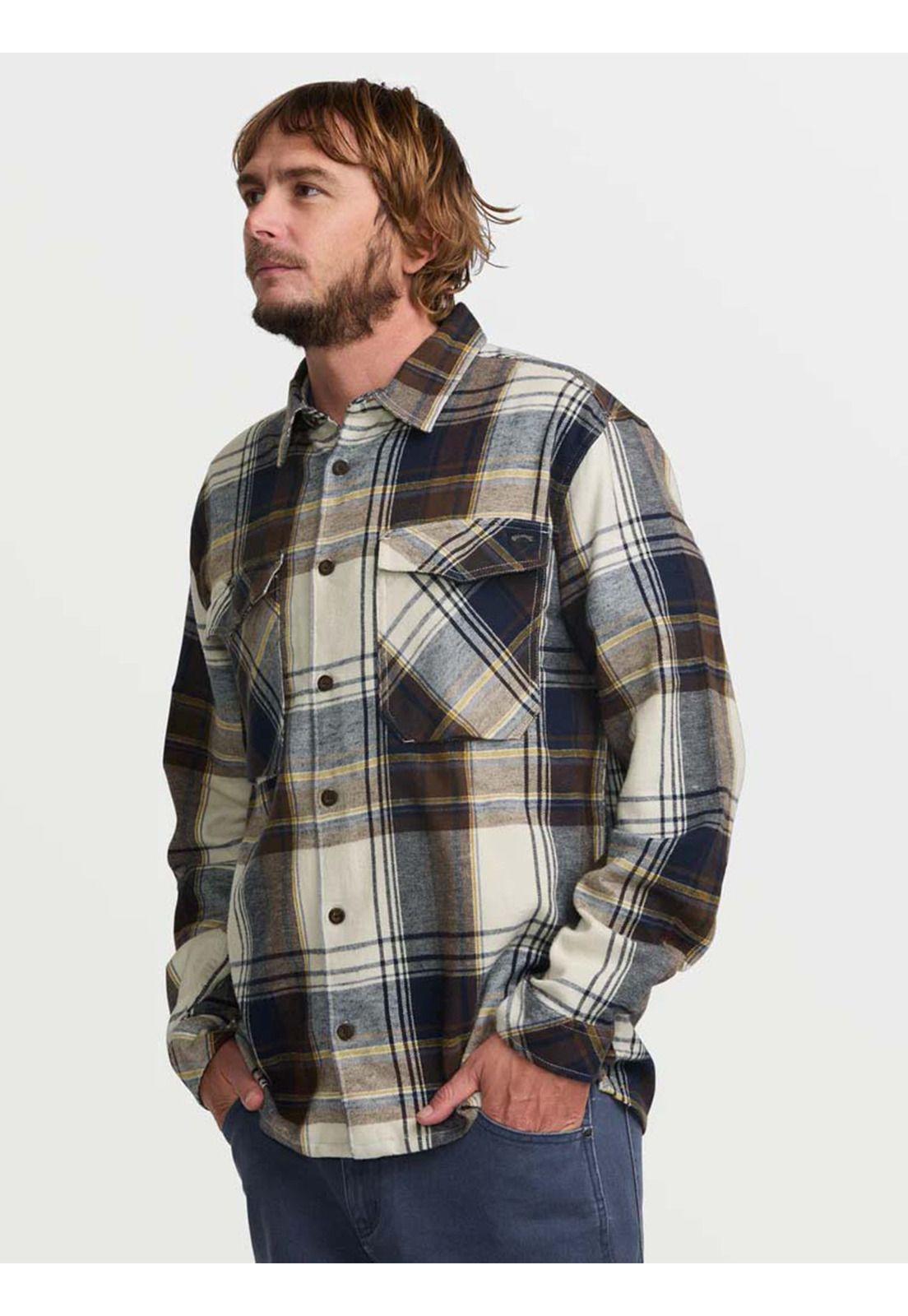 Sobrecamisa Franela Hombre Bad Dog Gris Billabong-3