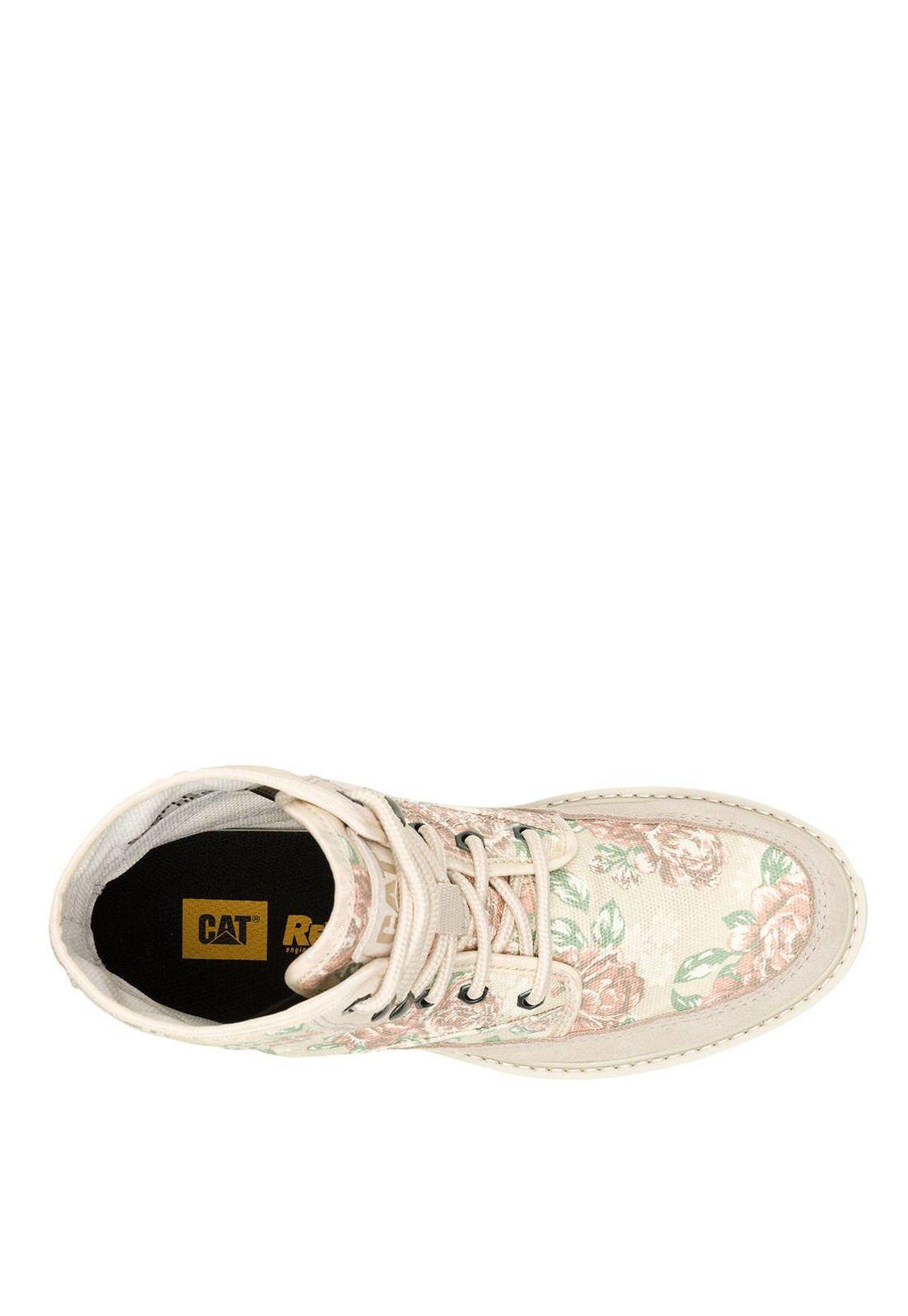 Botin Mujer Colorado Canvas Crema-6