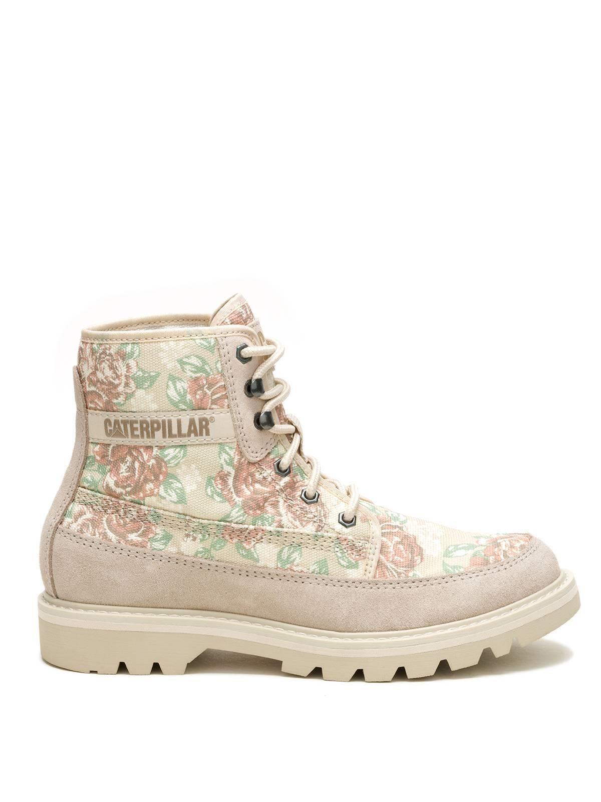 Botin Mujer Colorado Canvas Crema-1