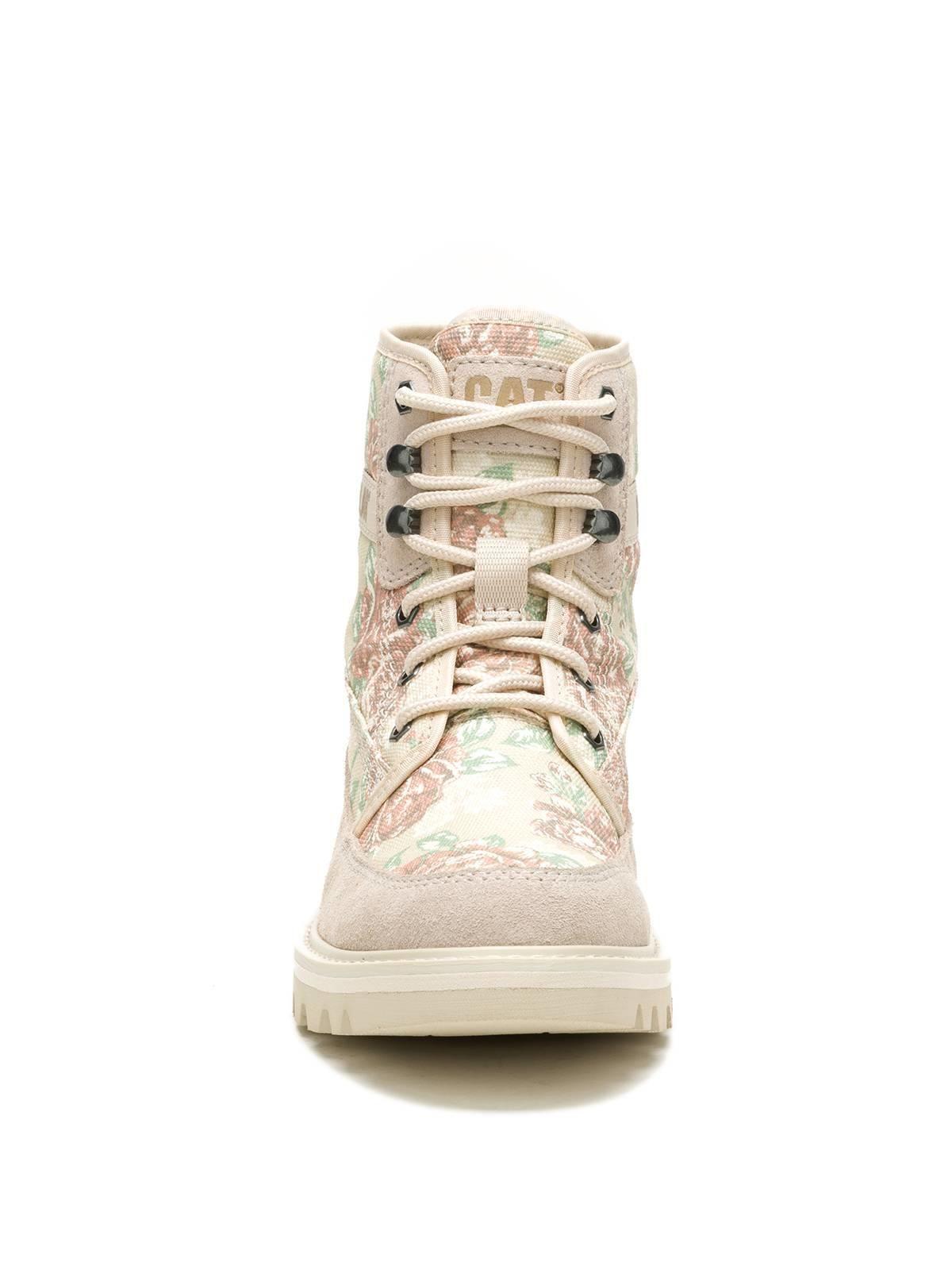 Botin Mujer Colorado Canvas Crema-4