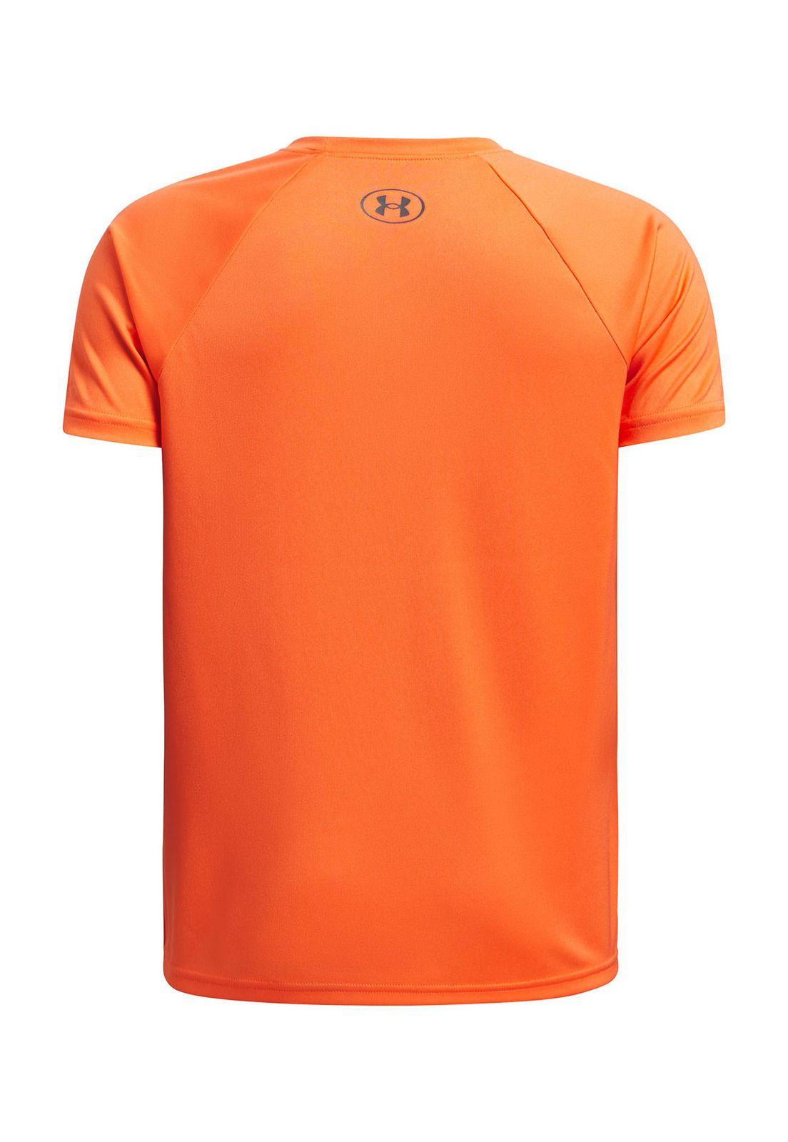 Polera Manga Corta UA Tech Niño Naranja-4