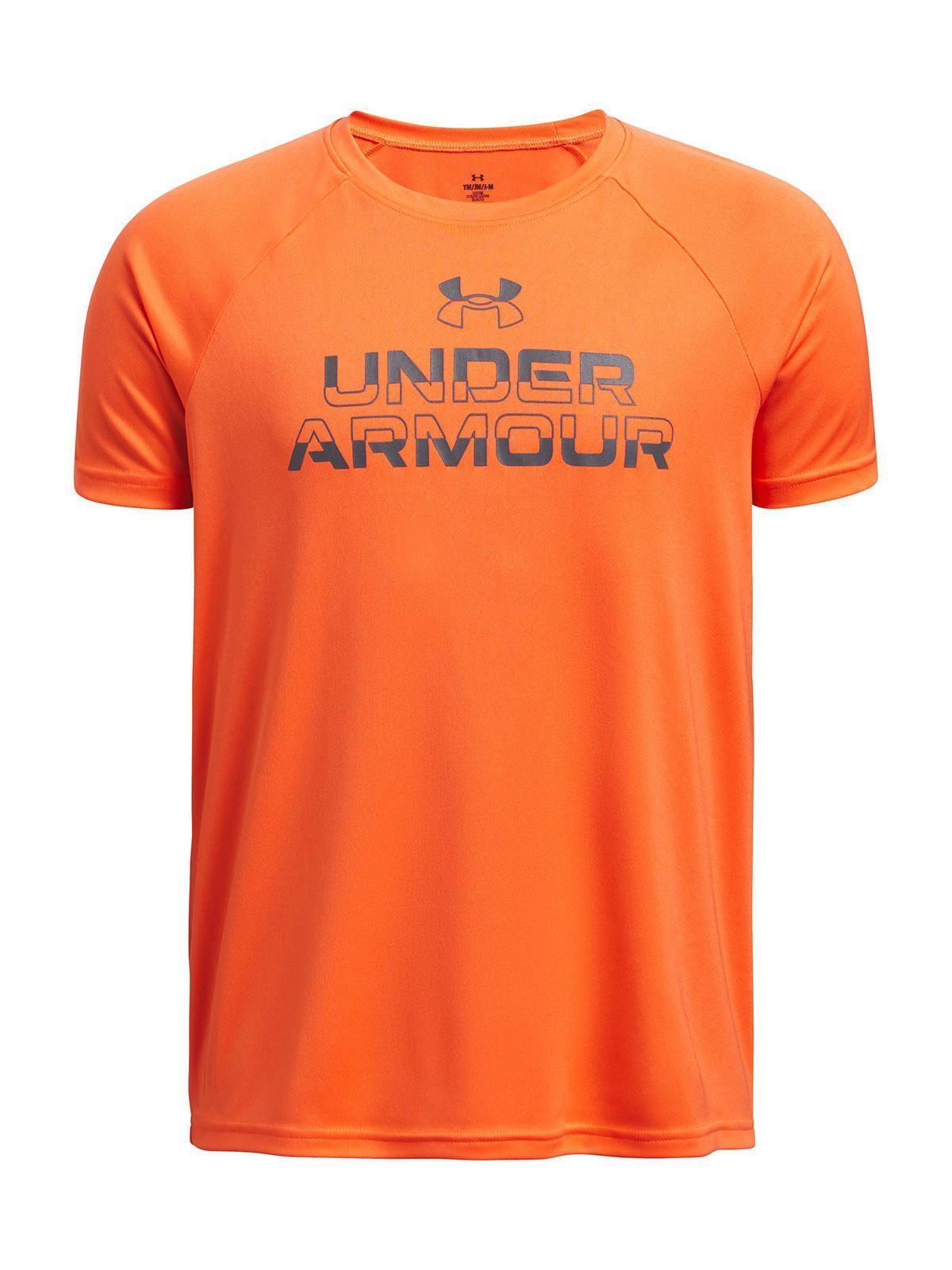 Polera Manga Corta UA Tech Niño Naranja-3