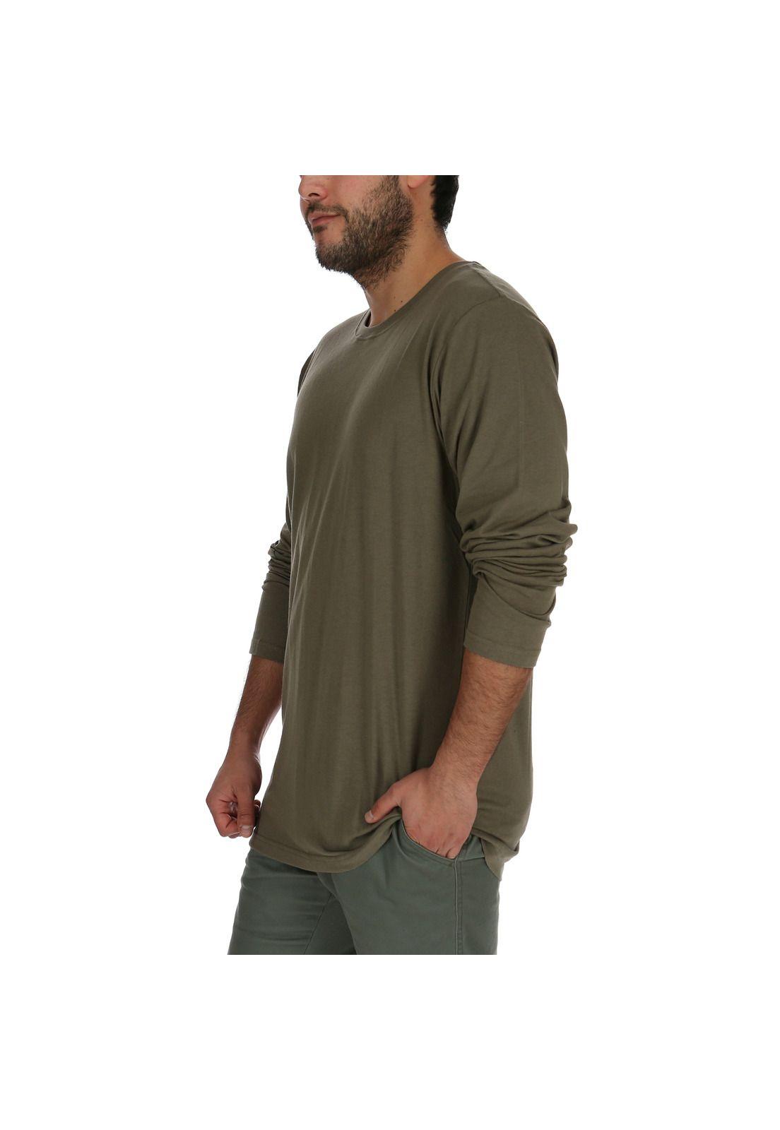 Polera M/L Hombre Simple Ls Gris Claro-1