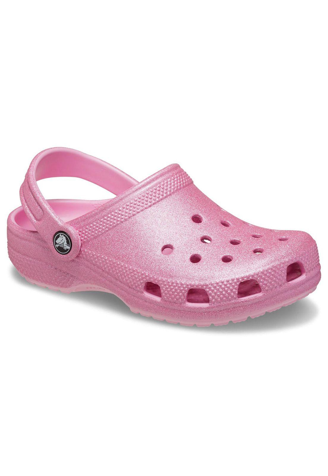 Zueco Crocs Niño Cls Glitter Clog K Rosado-6